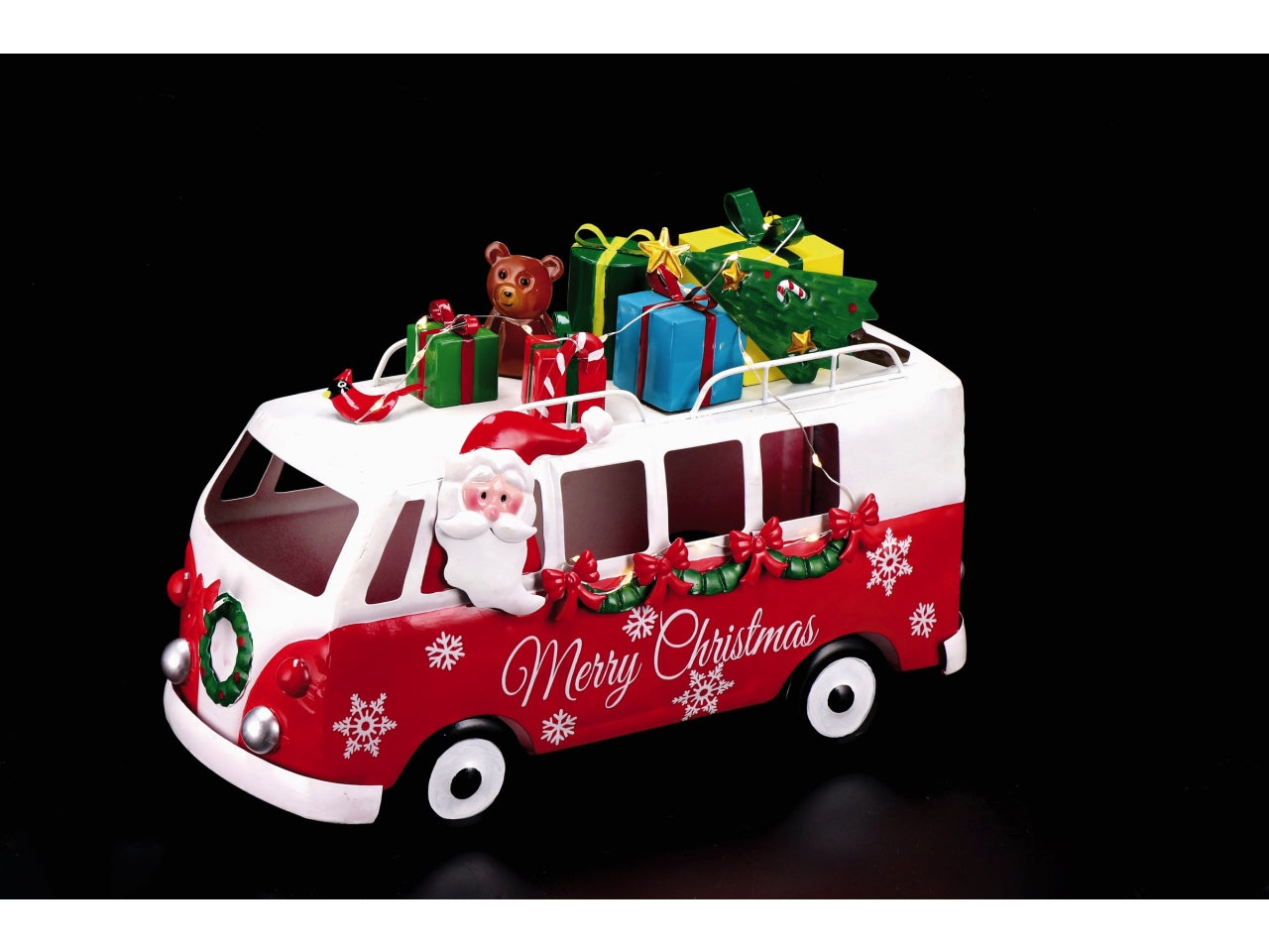 Decorazione natalizia bus in ferro cm32x14xh22 - disponibile in due colori diversi