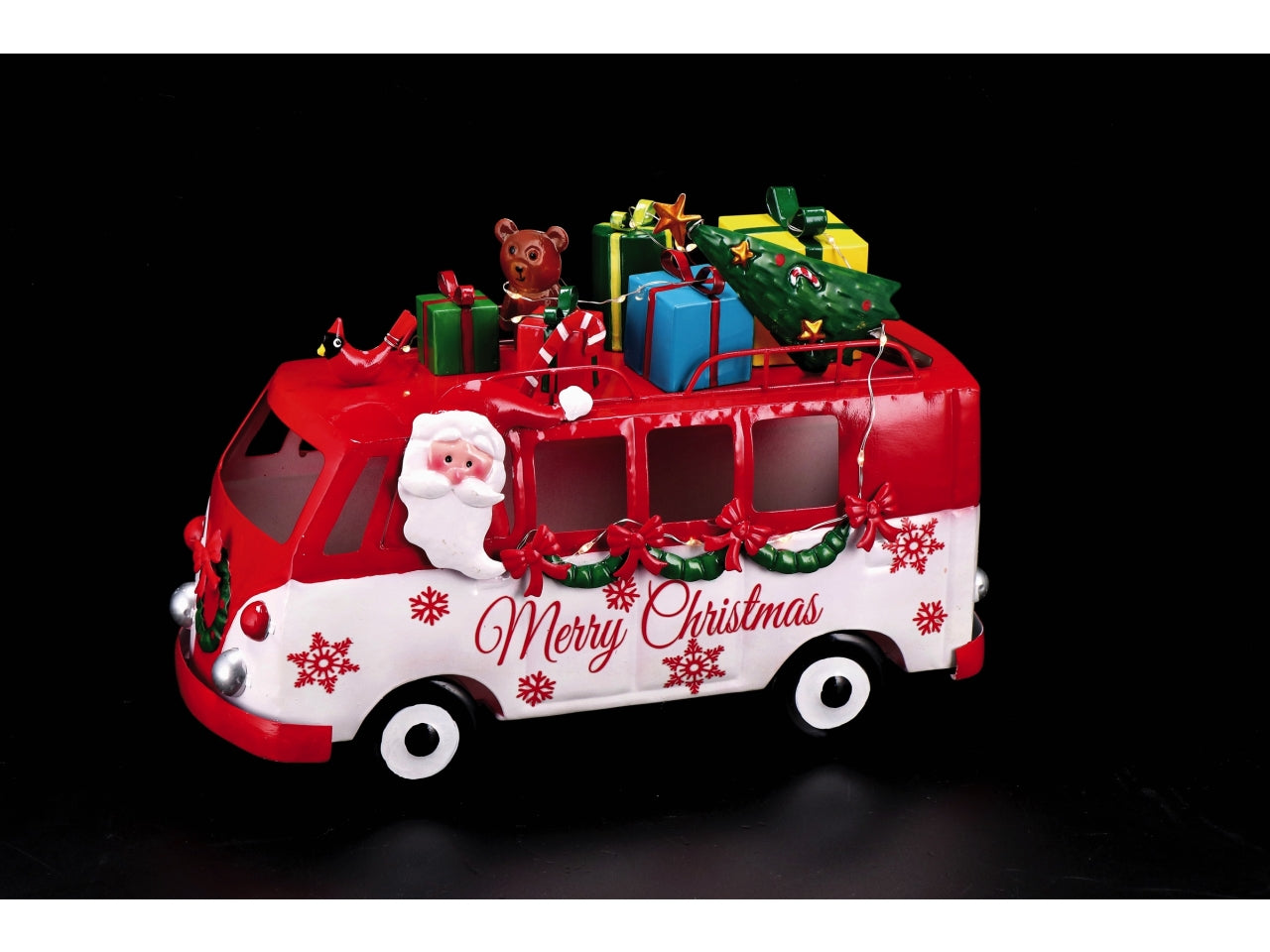 Decorazione natalizia bus in ferro cm32x14xh22 - disponibile in due colori diversi