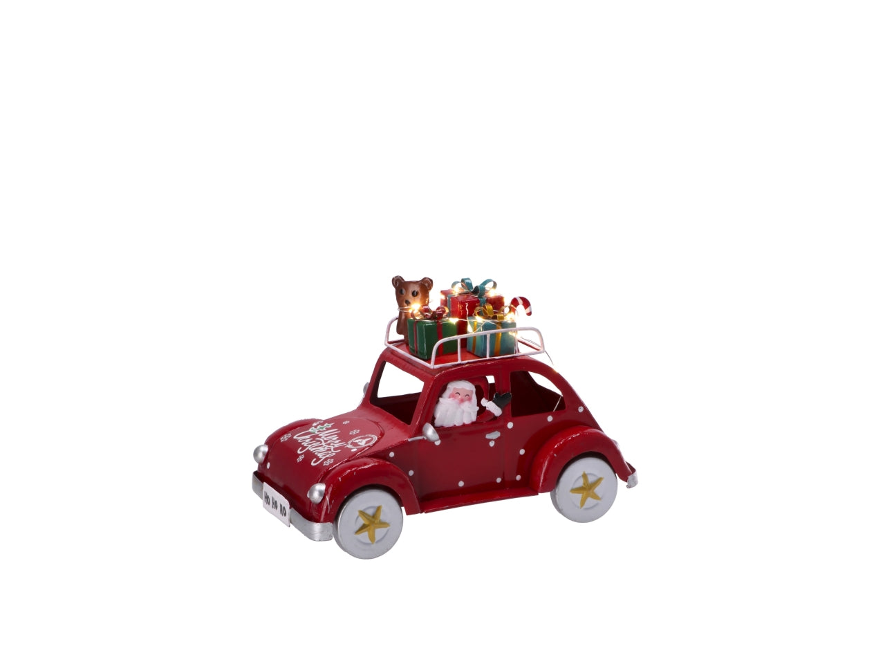 Decorazione natalizia macchina in ferro h16/17cm - disponibile in due assortimenti