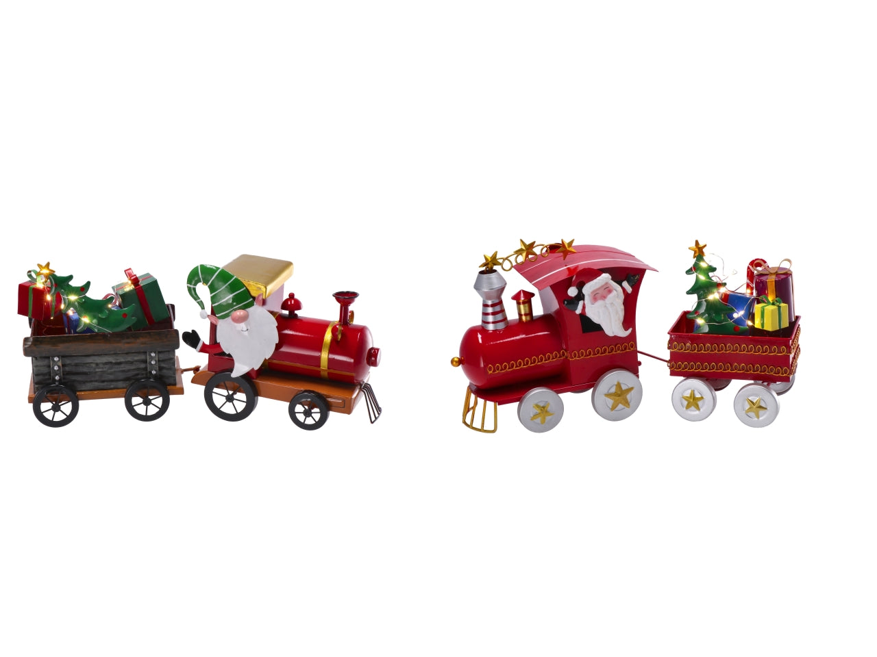 Decorazione natalizia treno in ferro h20/22cm- disponibile in due assortimenti