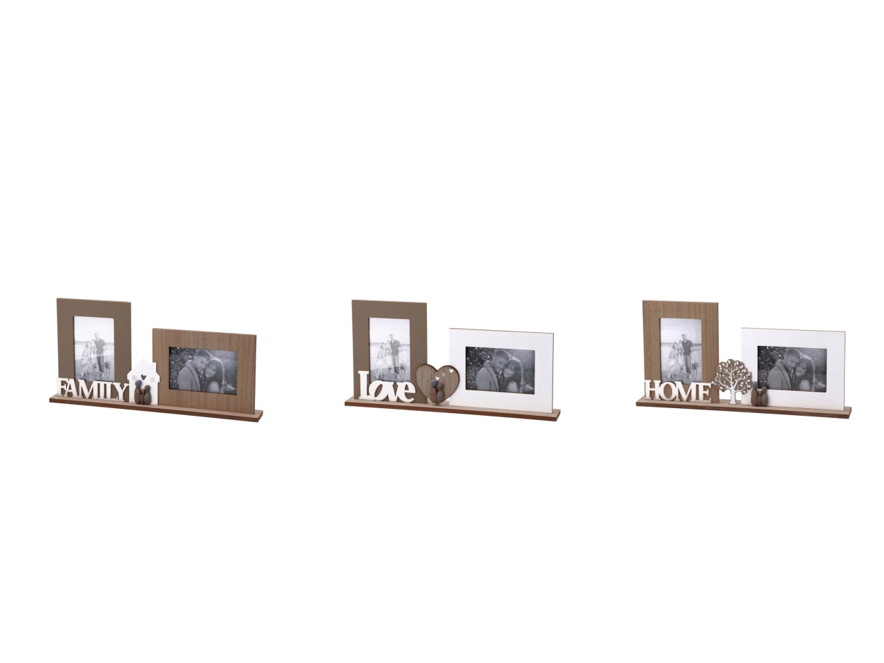 Portafoto "love" in mdf multicolor scandinavo 44x6x22 cm - Star