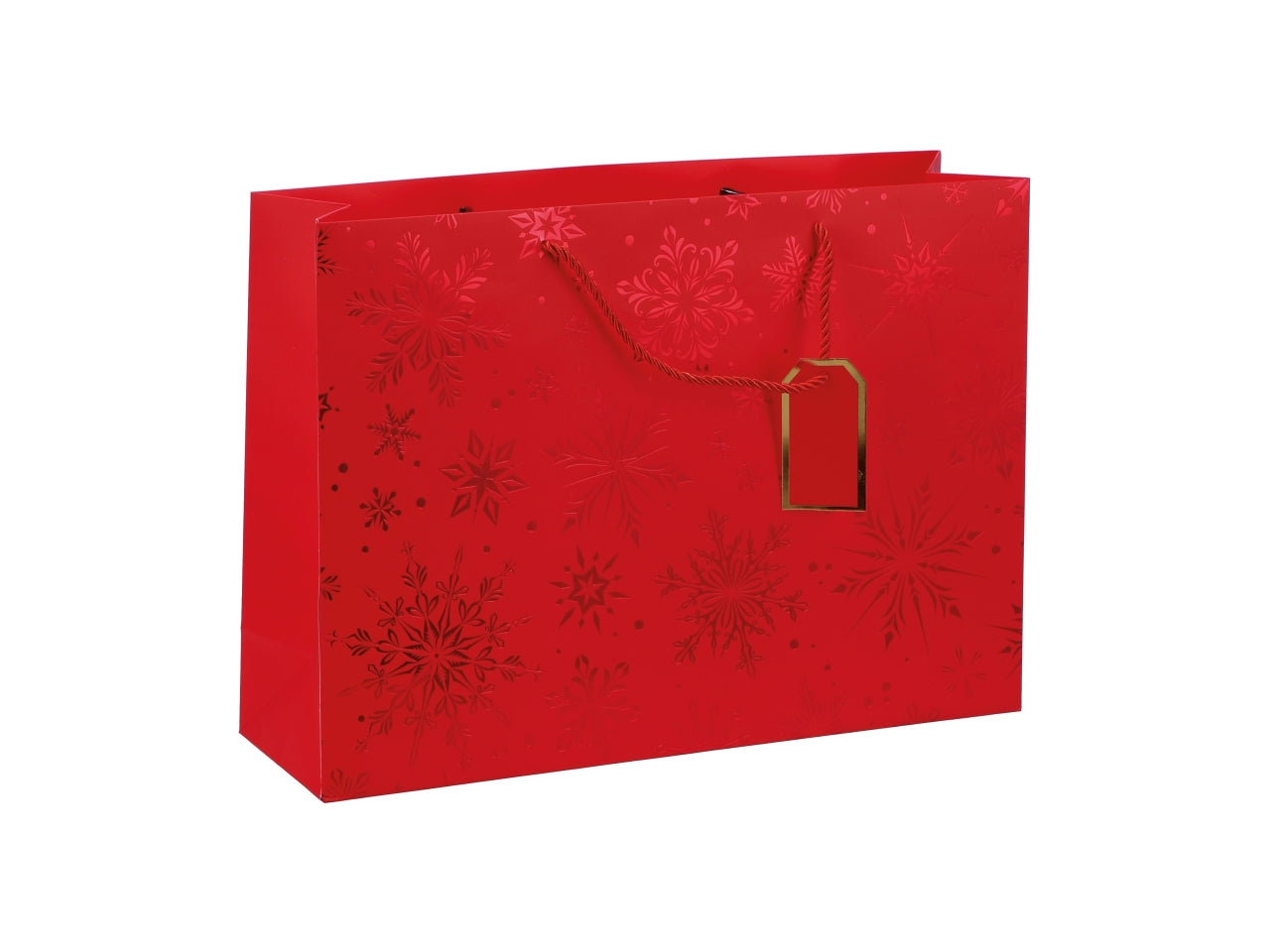 Busta regalo natalizia fiocco di neve in carta 3 colori assortiti 23x10xh18 cm - AD Trend