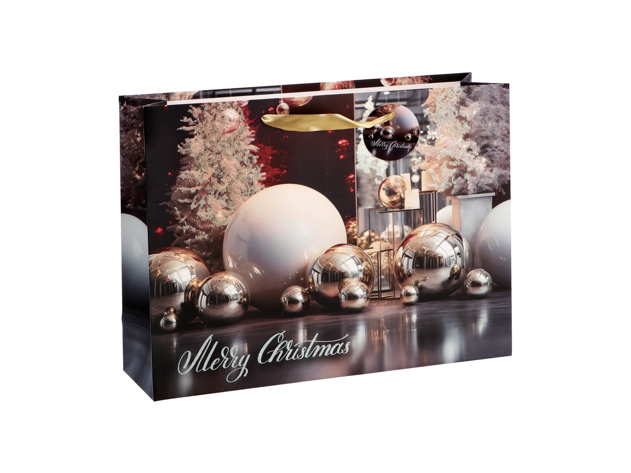 Busta regalo natalizia in carta 4 colori assortiti 23x10x18 cm - AD Trend
