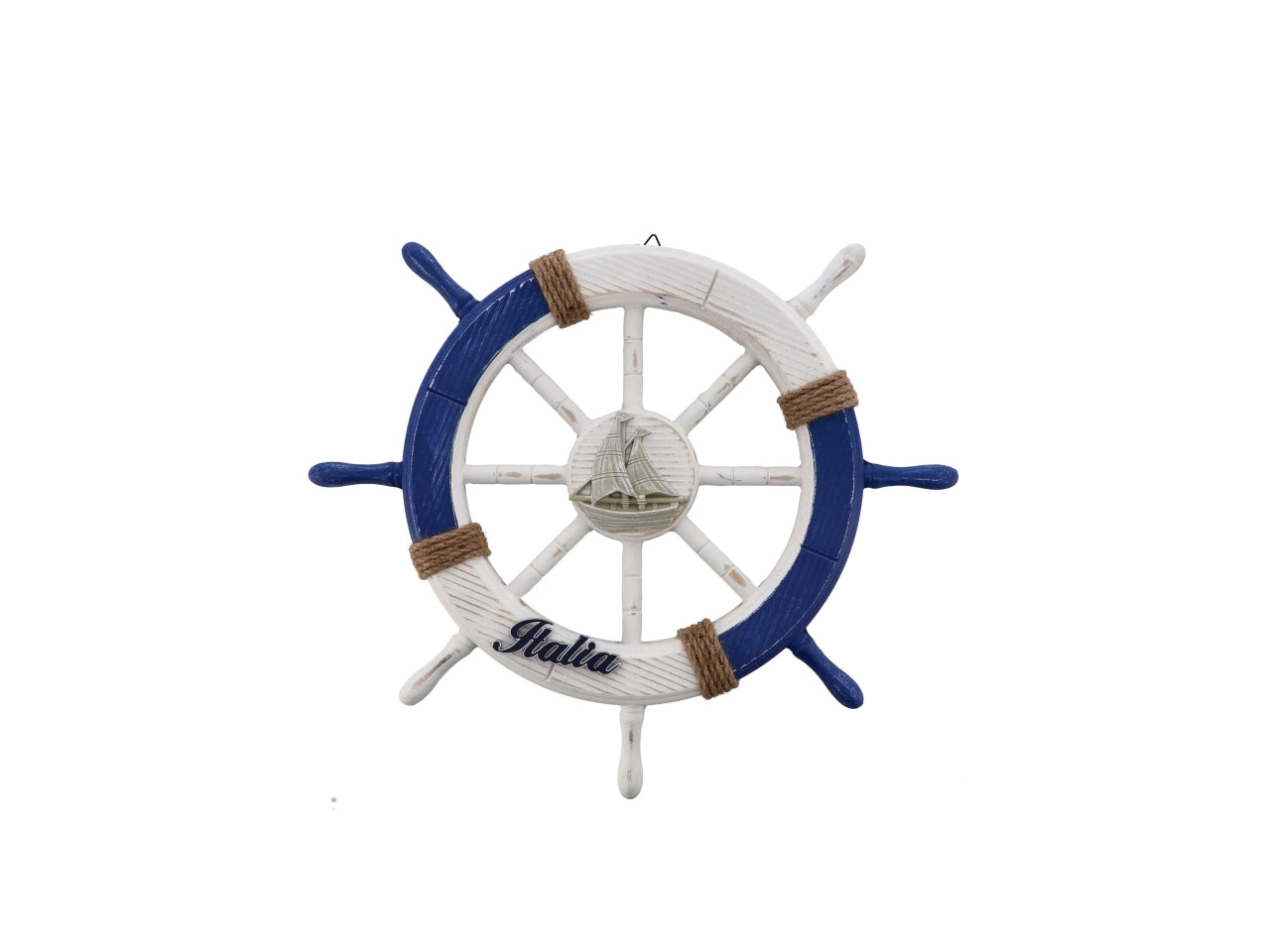 Timone decorazione da parete stile marinaro multicolor d.45xh.3,5 cm - Star