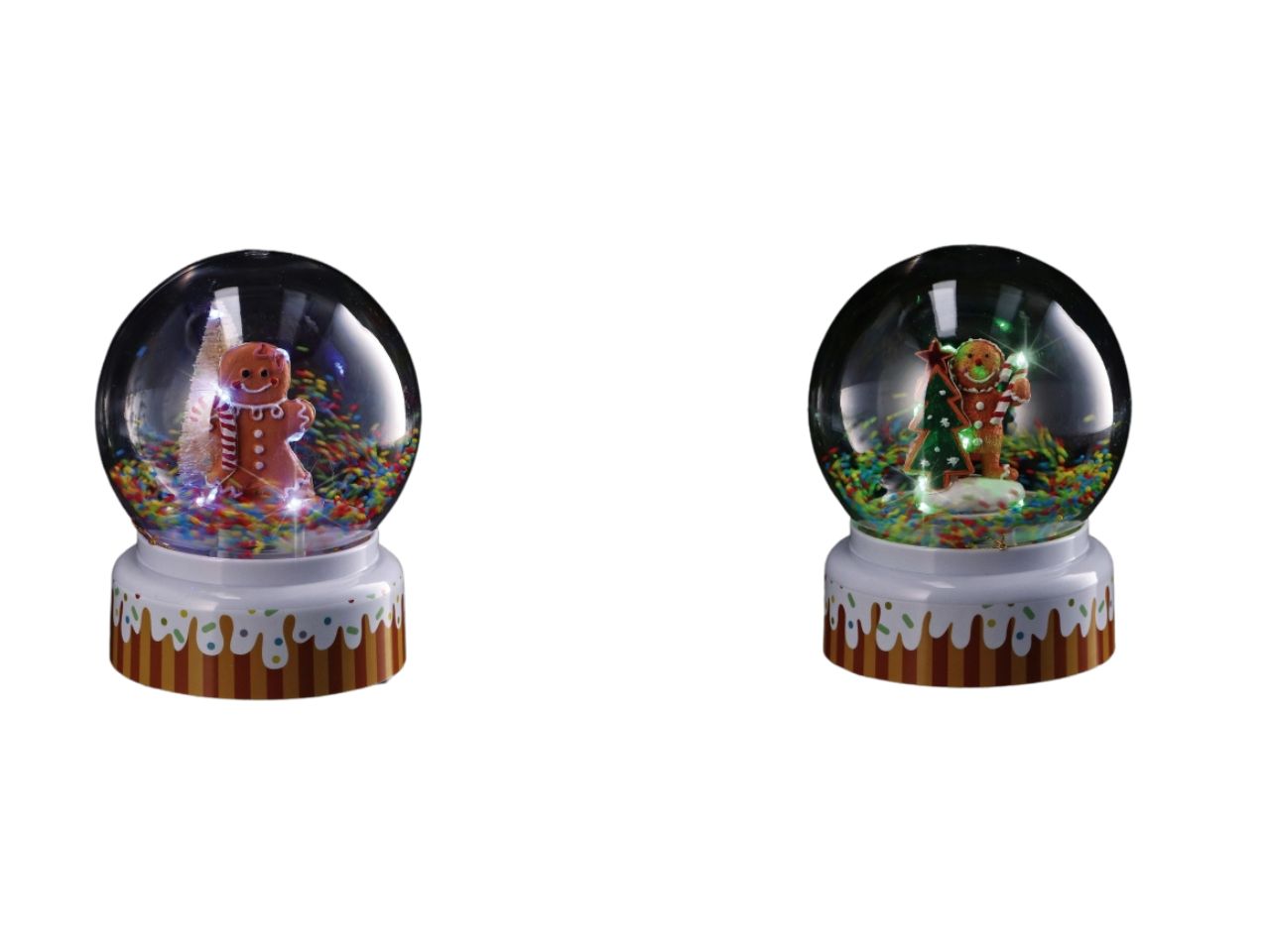 Carillon sfera natalizia in plastica con led d.14xh18cm