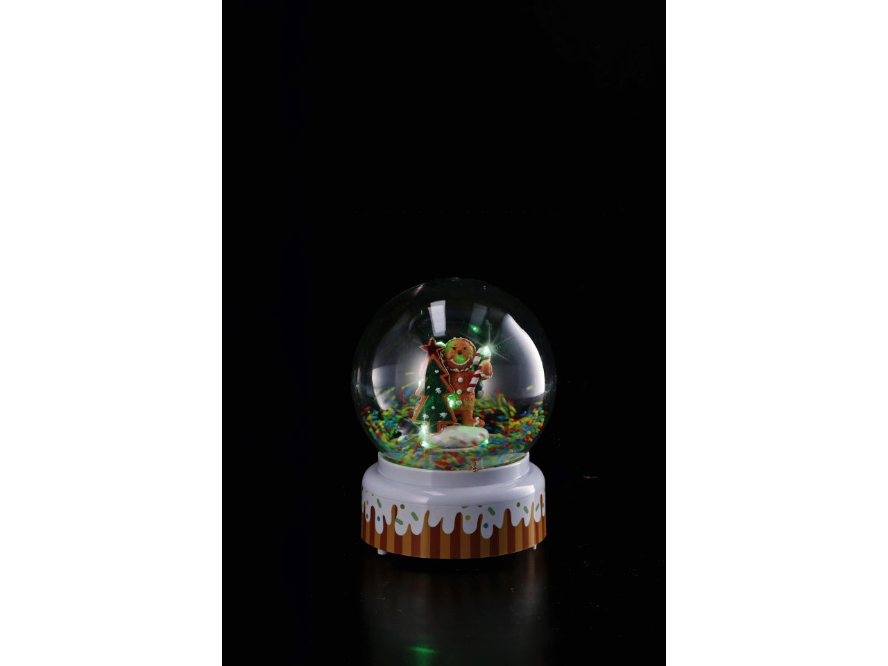 Carillon sfera natalizia in plastica con led d.14xh18cm