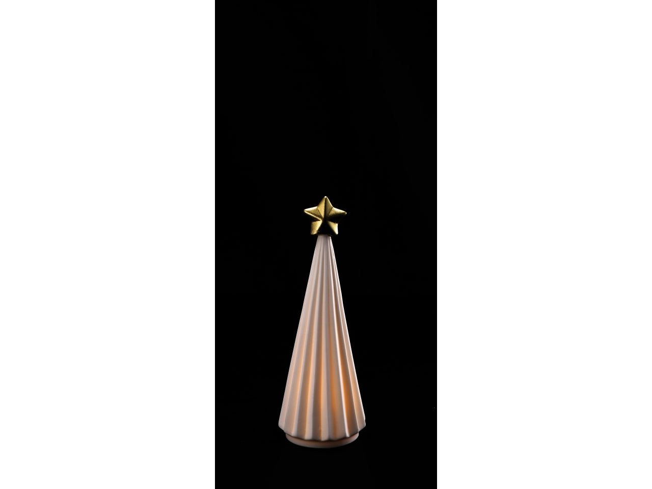 Albero natalizio in ceramica con led d.7xh19cm - disponibile in due assortimenti