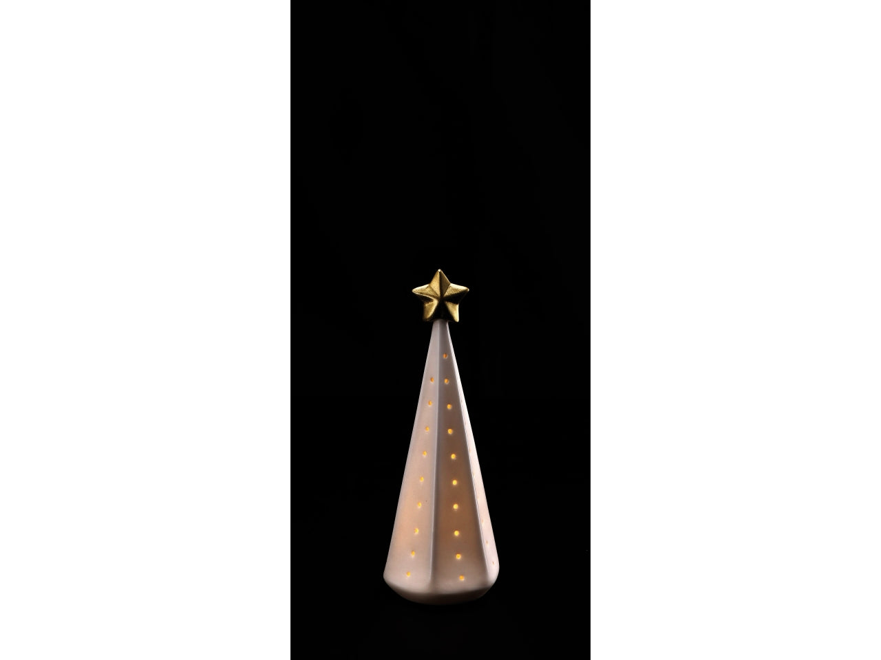Albero natalizio in ceramica con led d.7xh19cm - disponibile in due assortimenti