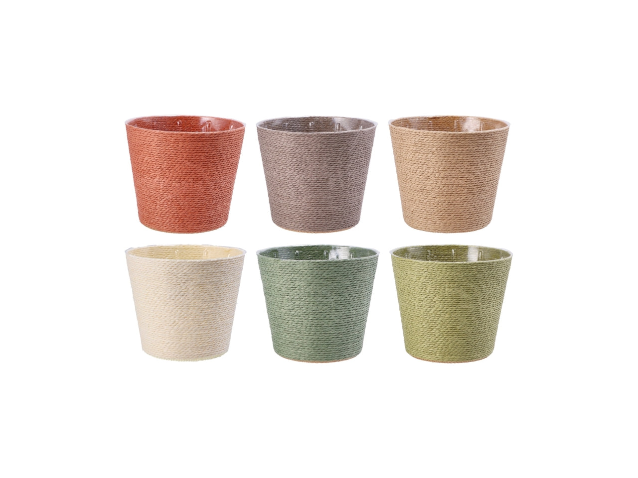 Portavaso da interno country in carta e polietilene multicolor 15,5x13 cm - Star