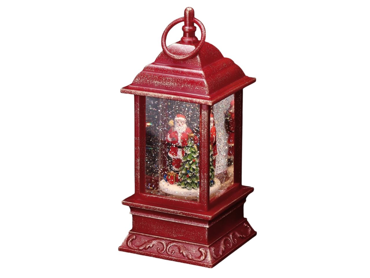 Lanterna natalizia in plastica con led cm11x11xh25