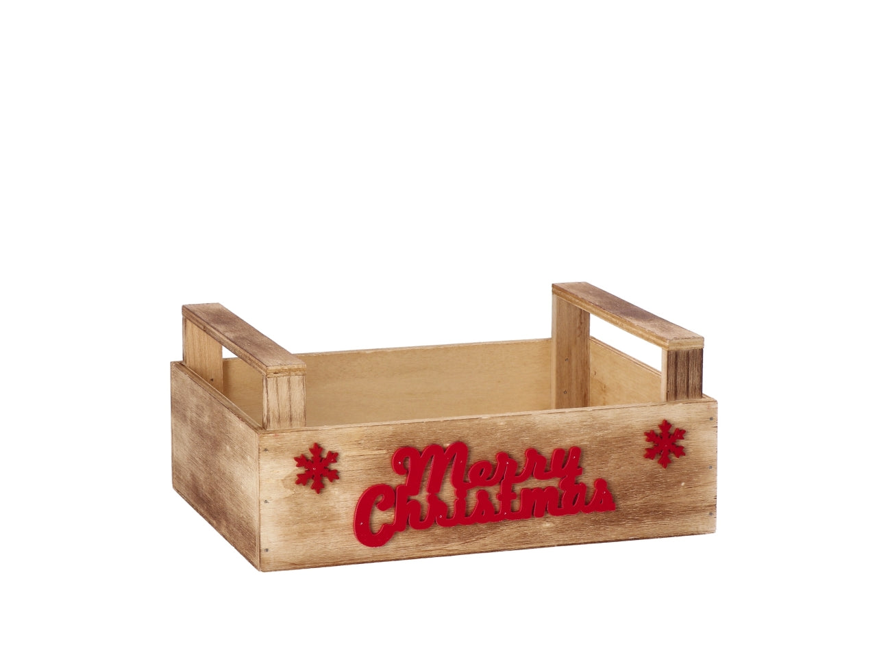 Cassetta natalizia in legno opaco disponibile in bianco, rosso e naturale 28x21x12 cm - AD Trend