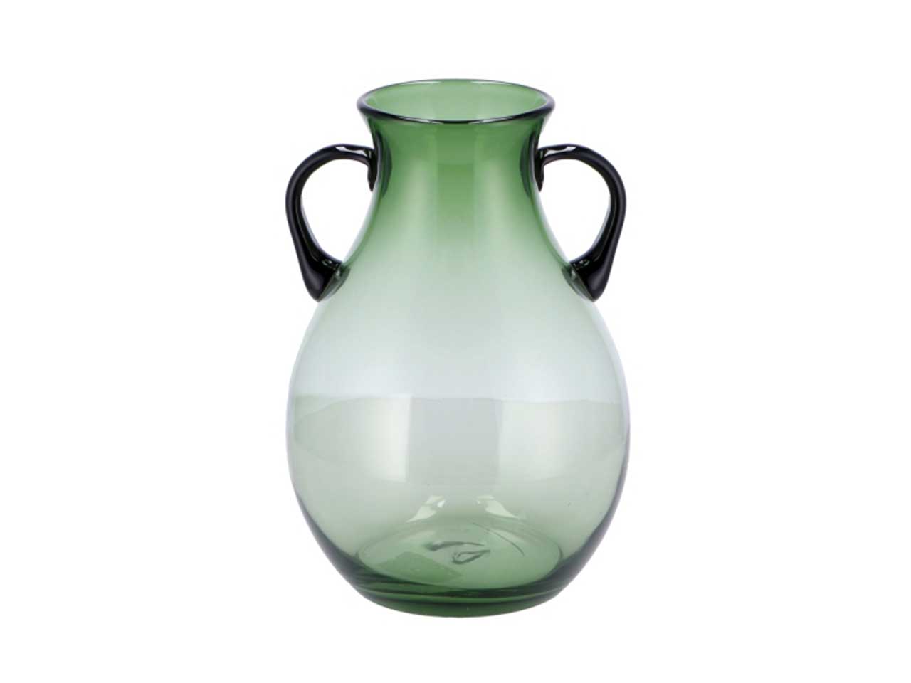 Vaso decorativo vintage in vetro verde forma anfora 21x31 cm Ad Trend