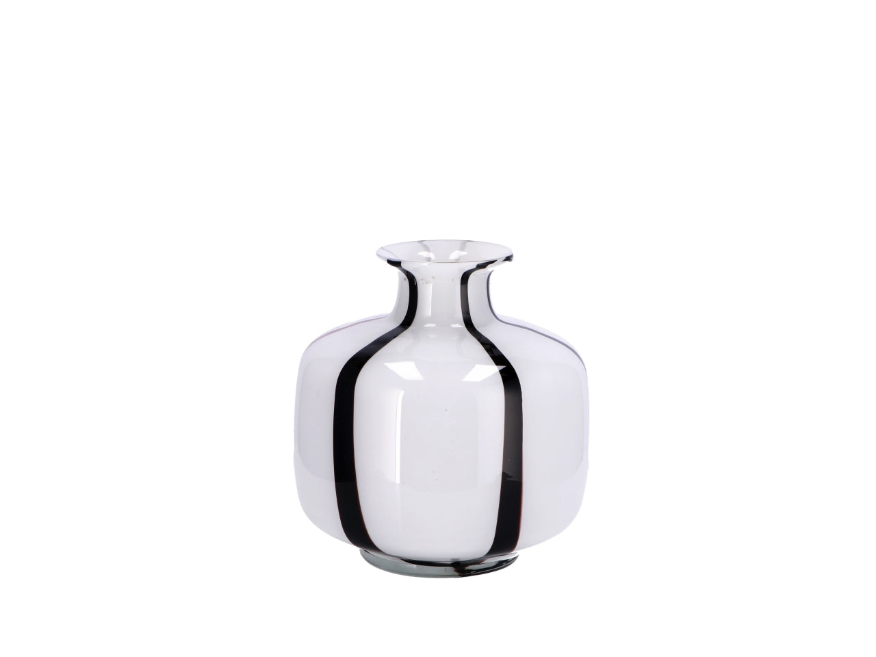 Vaso moderno in vetro 3 colori assortiti forma bottiglia rigata 20x21 cm - Star