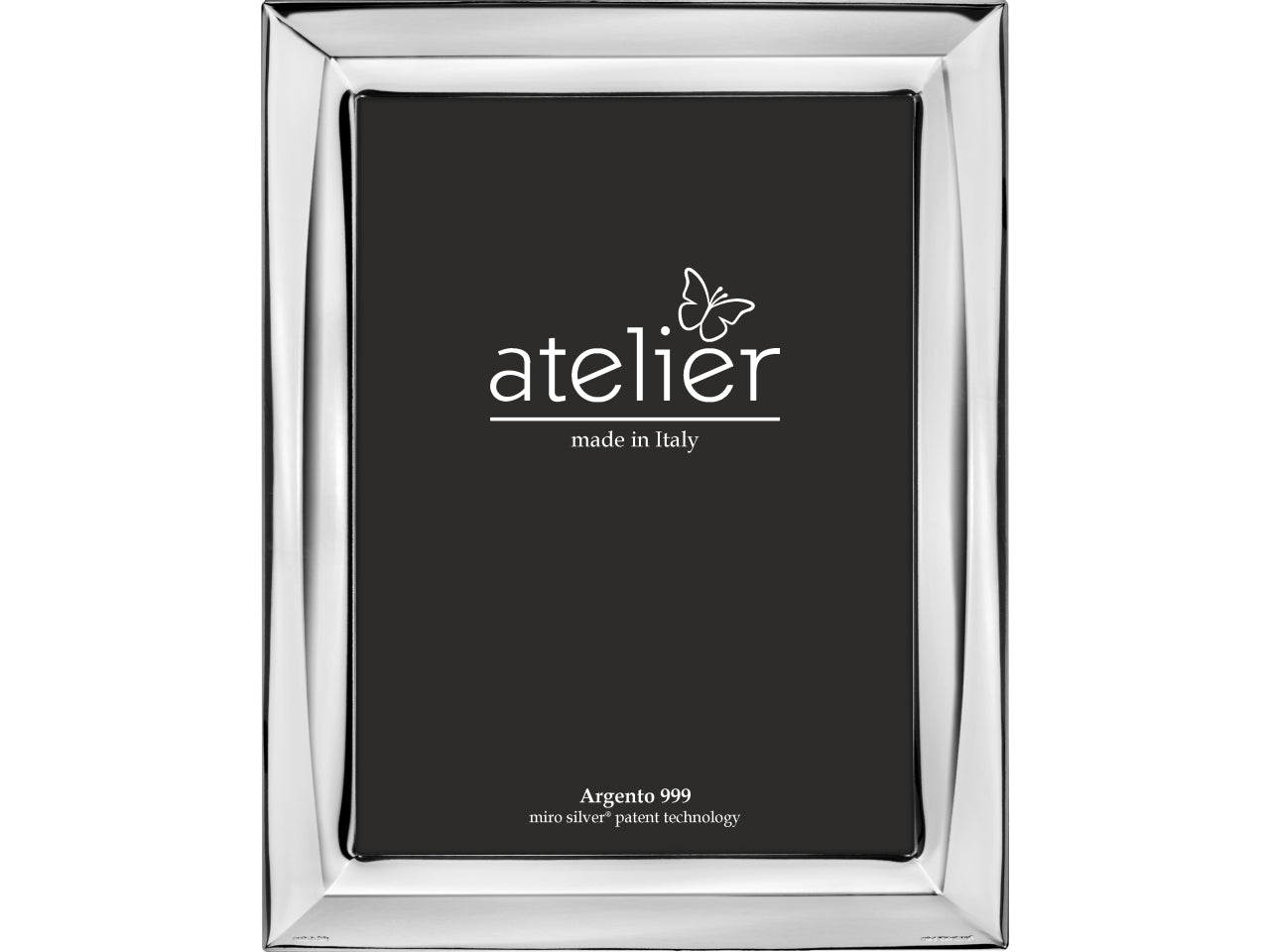 Cornice portafoto moderno in argento per bomboniera, lavorazione lucida, ideale matrimonio, anniversario - 9x13cm - linea Giorgia - Atelier