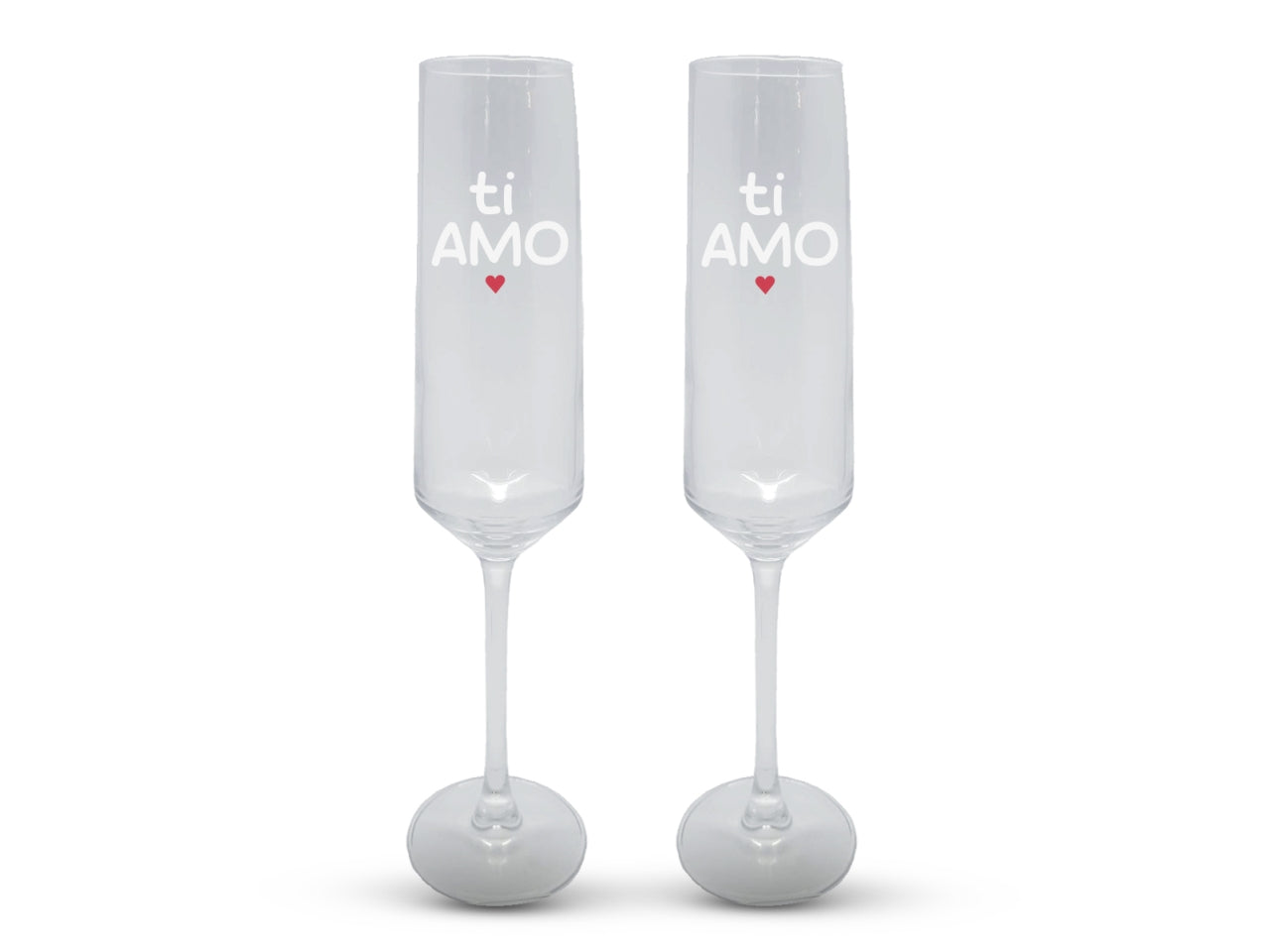 Bicchieri champagne ti amo set da 2 bicchieri