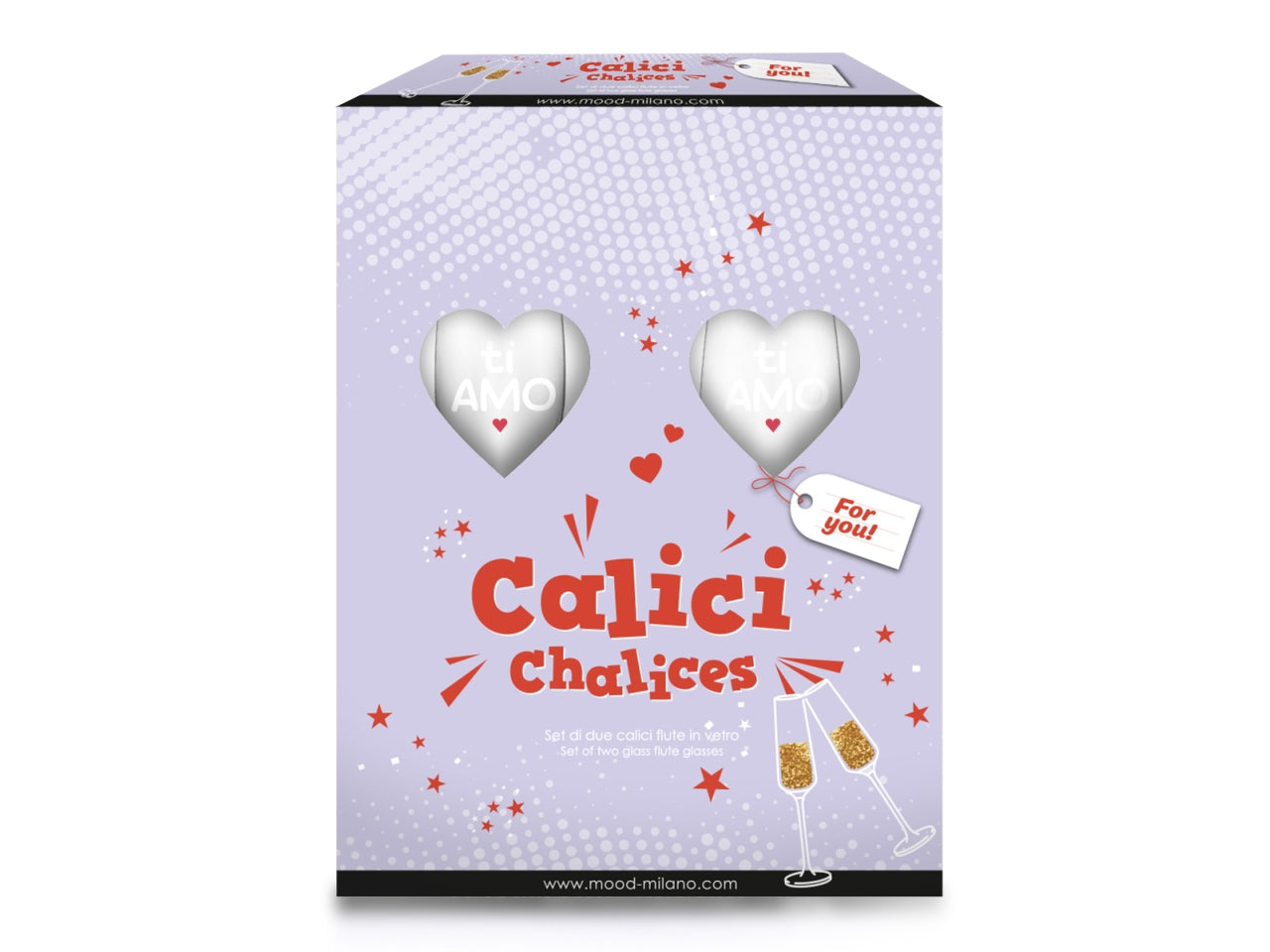 Bicchieri champagne ti amo set da 2 bicchieri