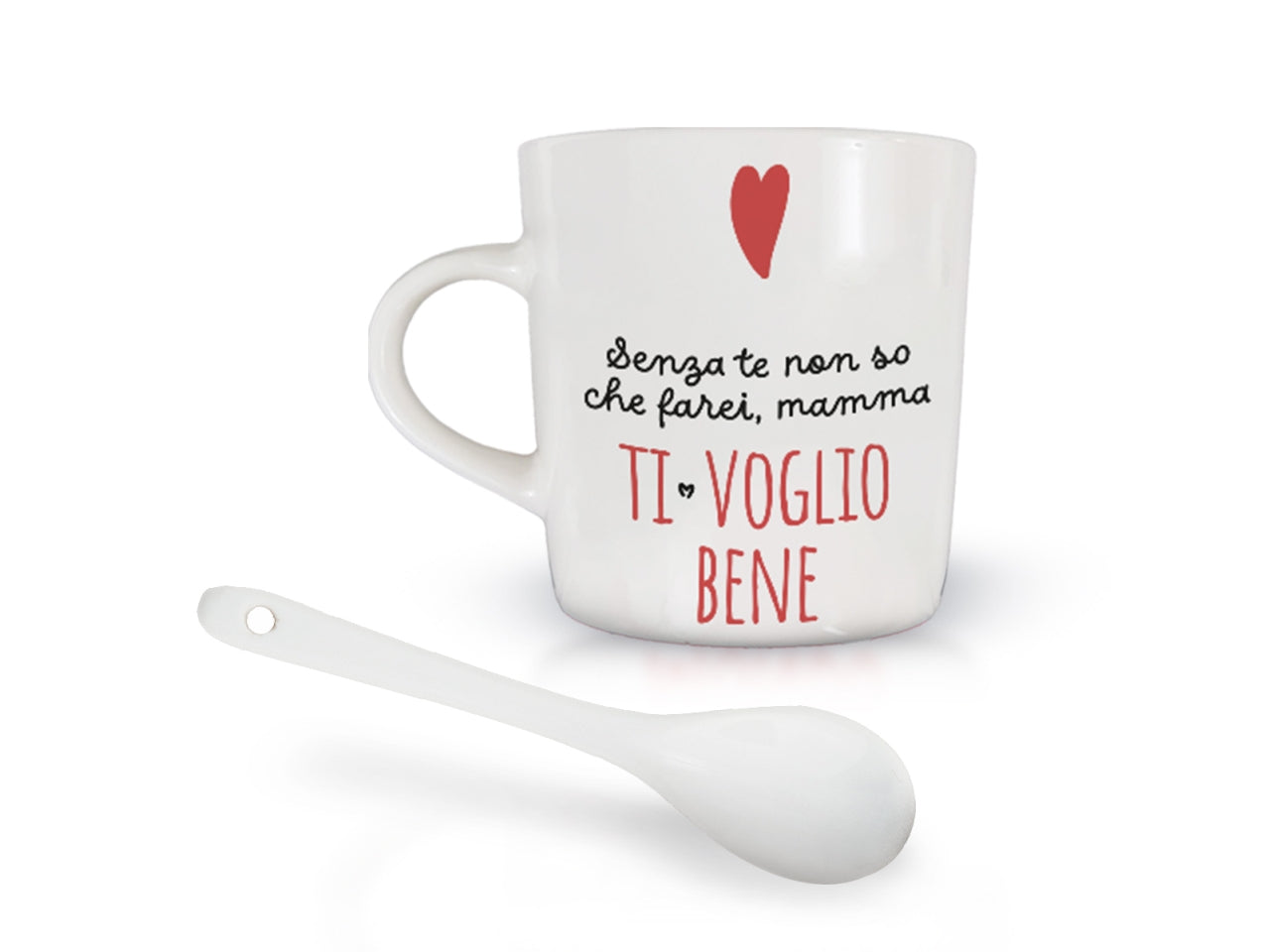 Tazzina da caffe e cucchiaino grazie mamma