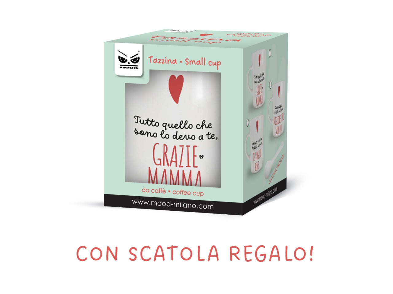 Tazzina da caffe e cucchiaino grazie mamma