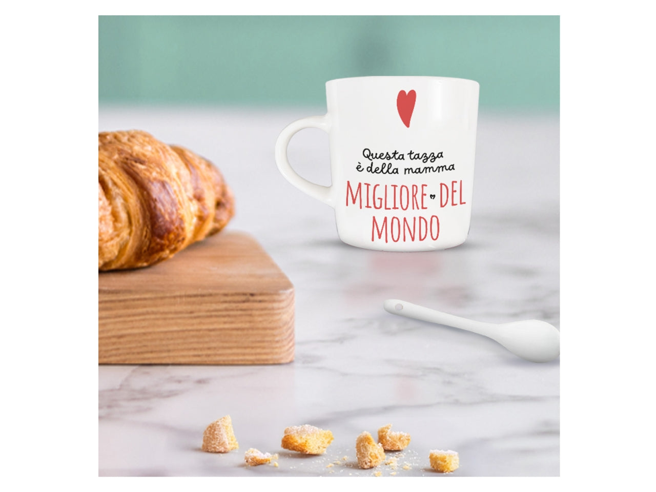 Tazzina da caffe e cucchiaino grazie mamma