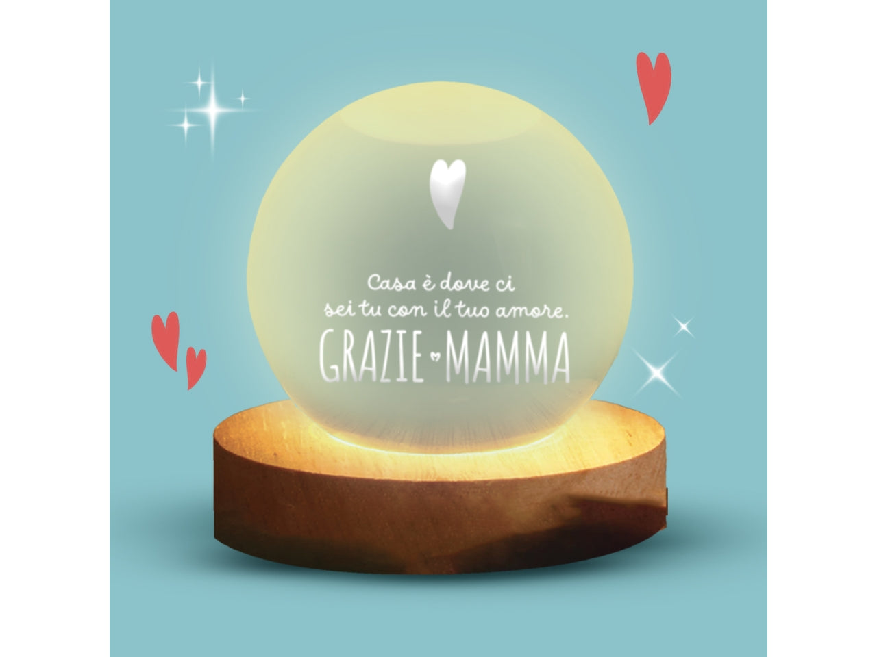 Lampada sfera grazie mamma