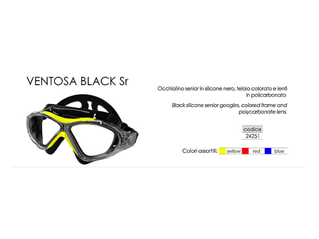 Occhialini per adulti ventosa black senior nero