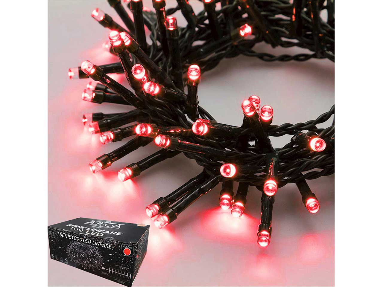 Catena luci 1000 led rosso esterno