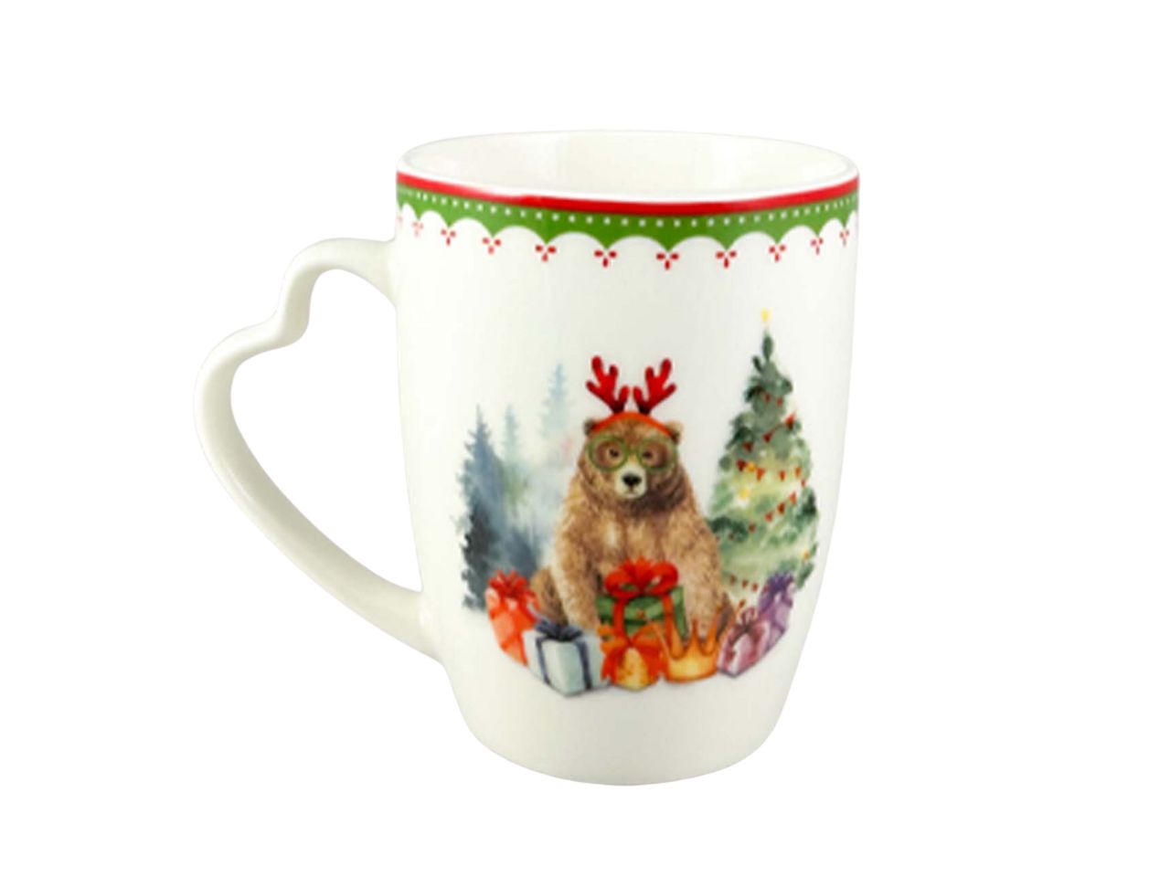 Tazza mug natalizie in ceramica multicolor 34 cl 10,5x8 cm - Arca