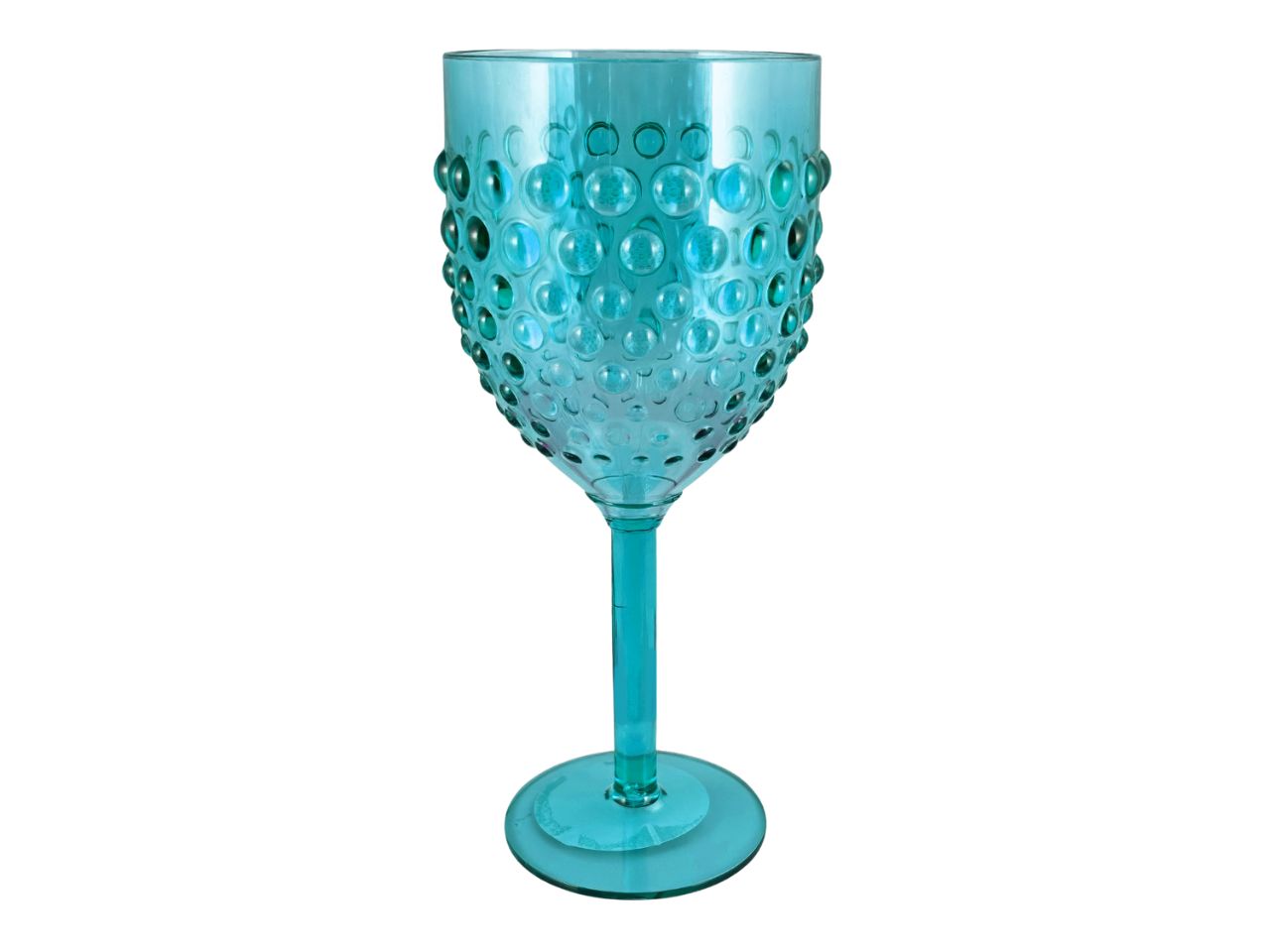 Calice per acqua e vino in plastica moderno verde tiffany, punteggiato, stile Contemporaneo - 8,5x20,5cm - ARCA