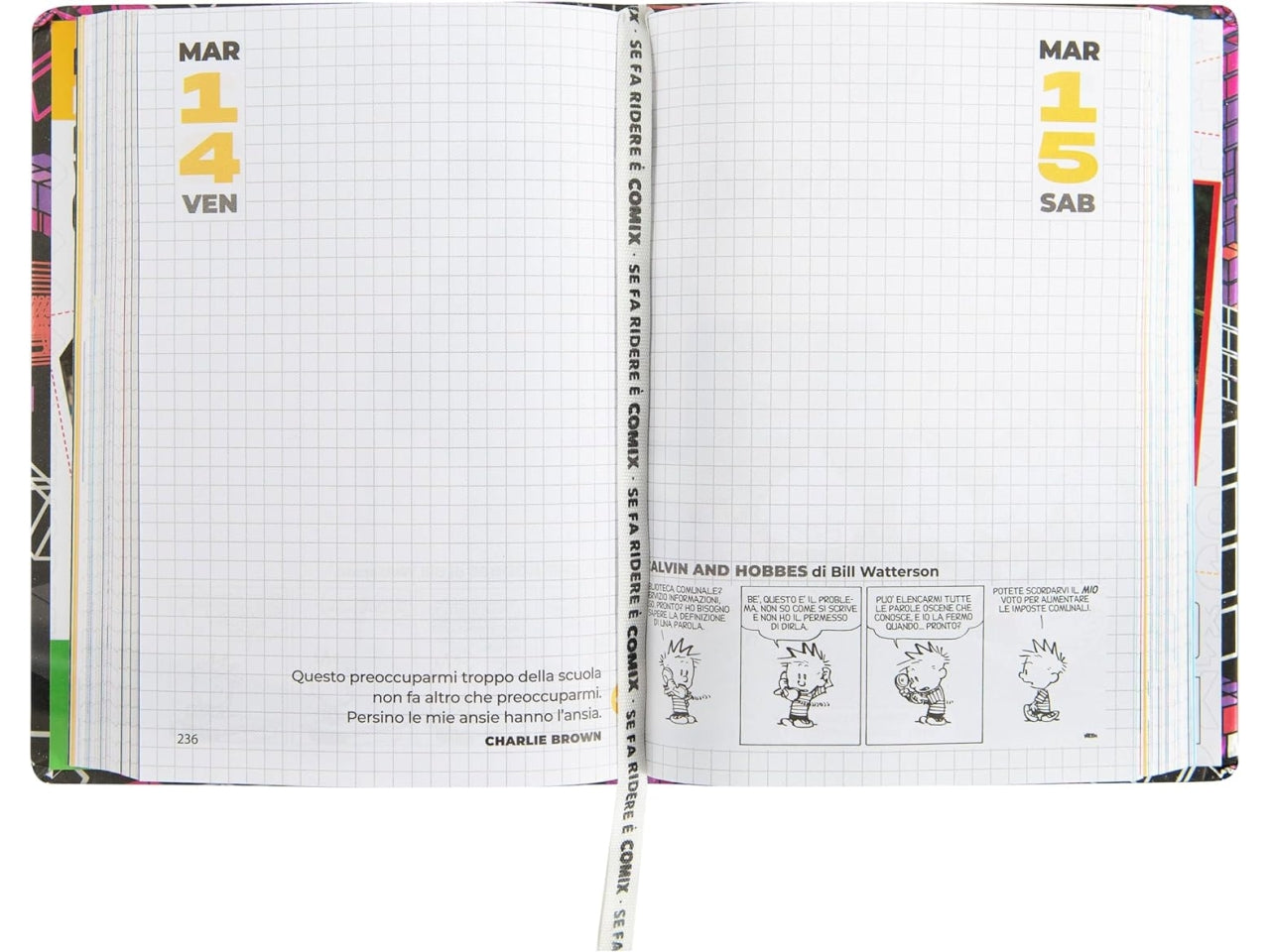 Diario scuola Comix Flash rosa formato standard copertina rigida, anno 2024/25, 13x17,8 cm