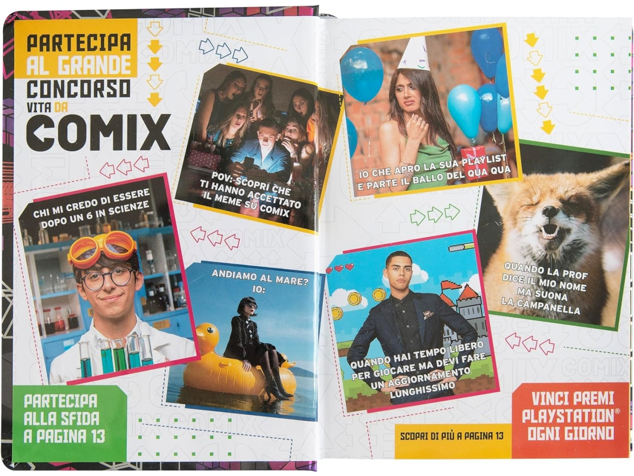 Diario scuola Comix Flash rosa formato standard copertina rigida, anno 2024/25, 13x17,8 cm