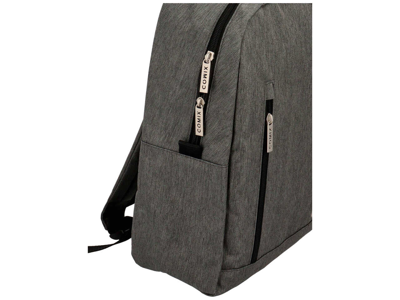 Zaino free time in tessuto monocolore grigio melange, 26x38x14 cm - Comix