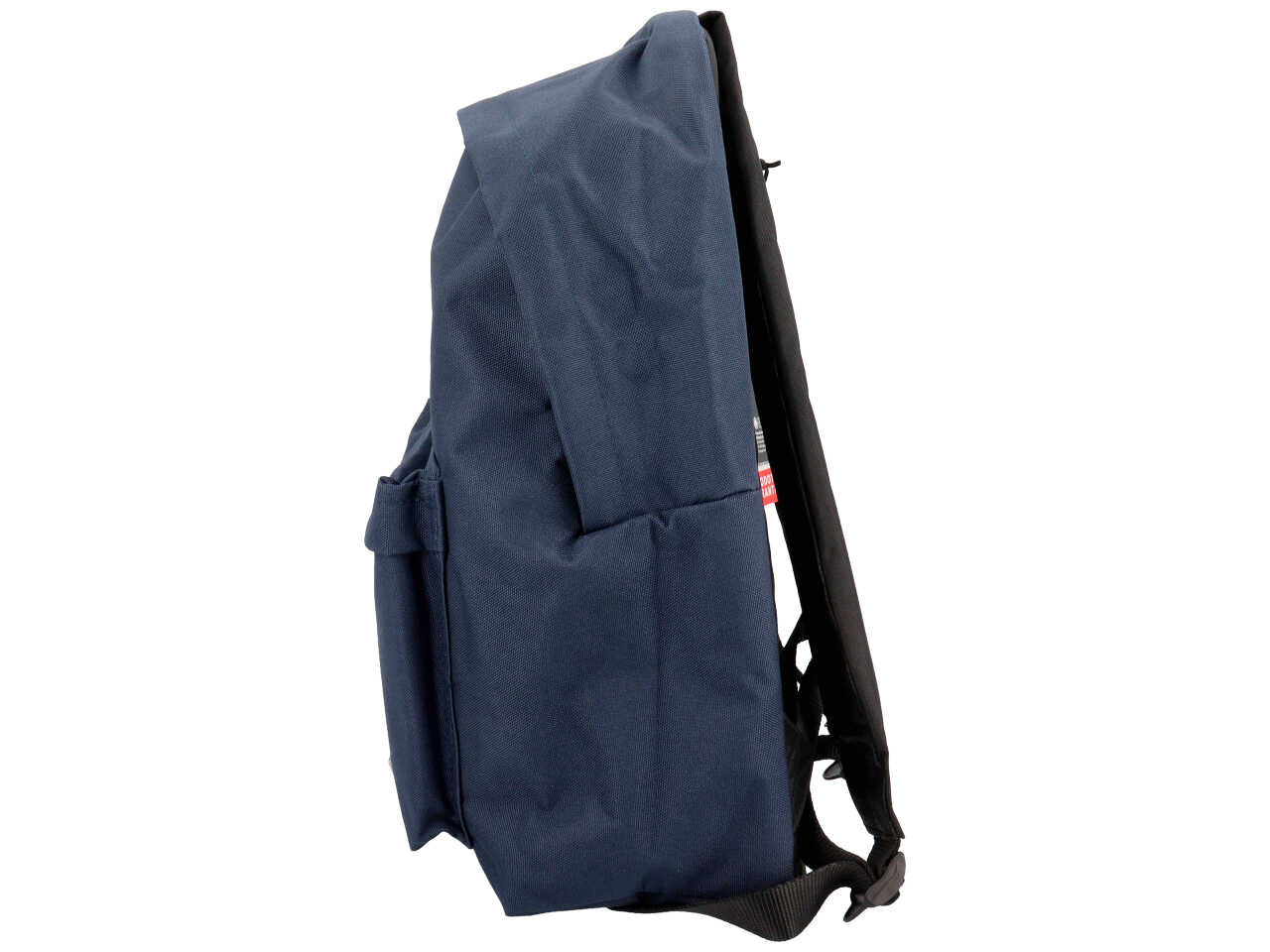 Zaino americano monocolore blu con tasca laterale portaborraccia, 31x42x19,5 cm - Comix