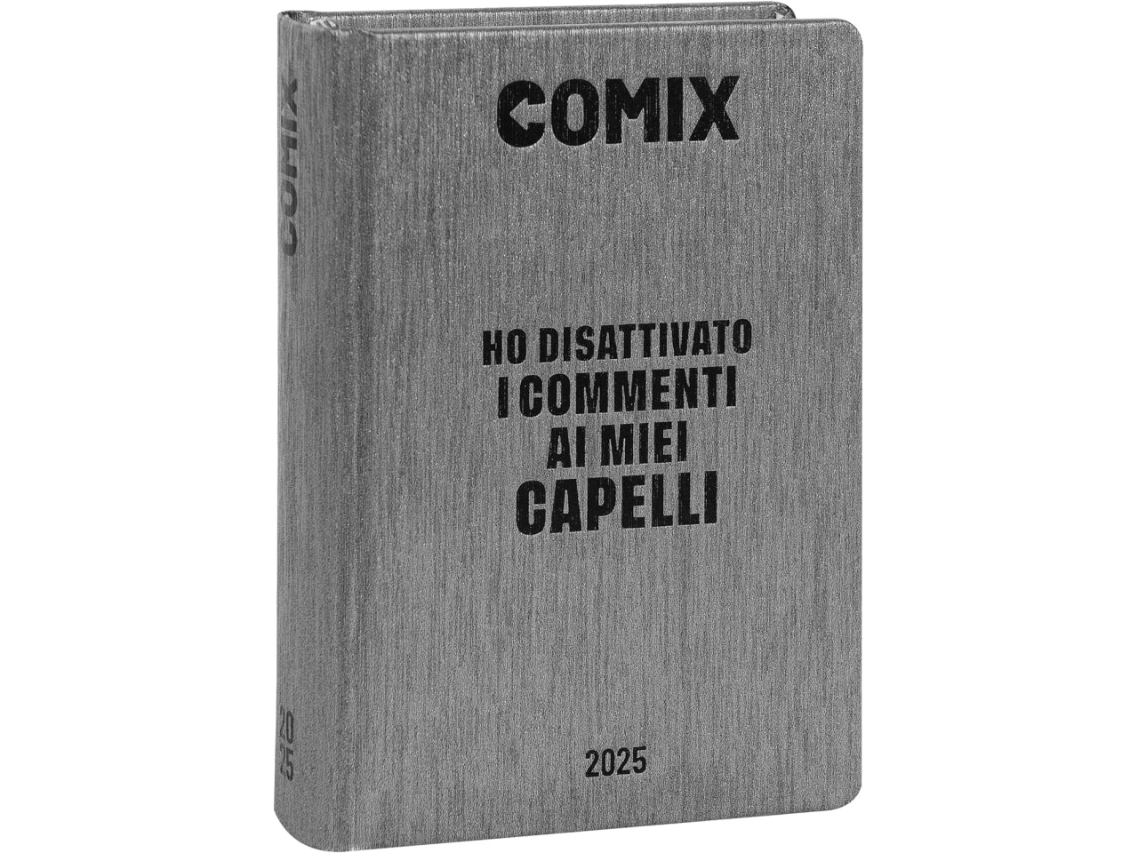 Diario agenda Comix mini 16 mesi con copertina rigida grigio, anno 2024/25, 11x15,3 cm