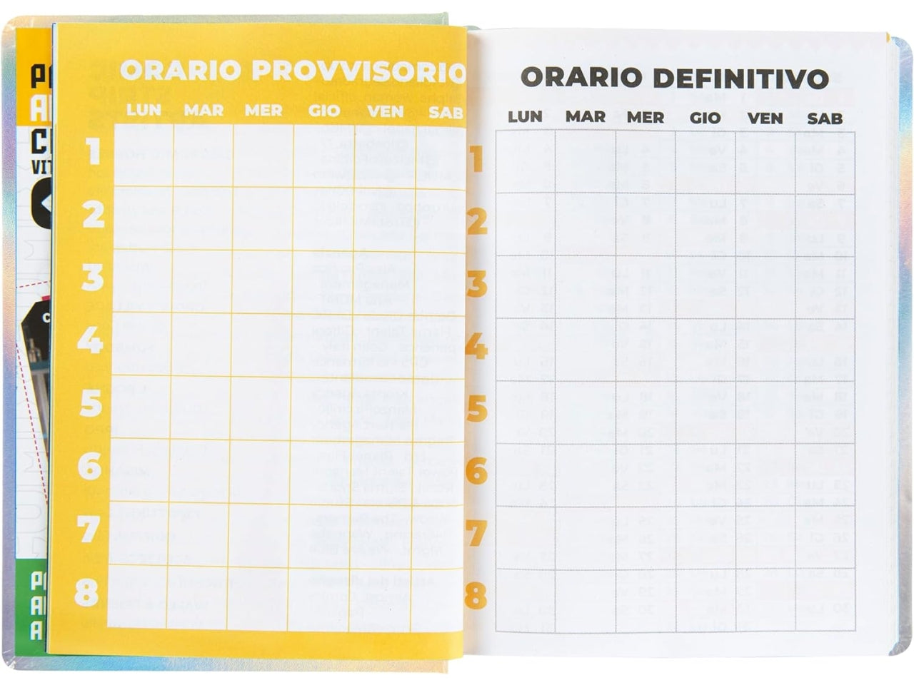 Diario agenda Comix mini 16 mesi con copertina rigida iridescente, anno 2024/25, 11x15,3 cm