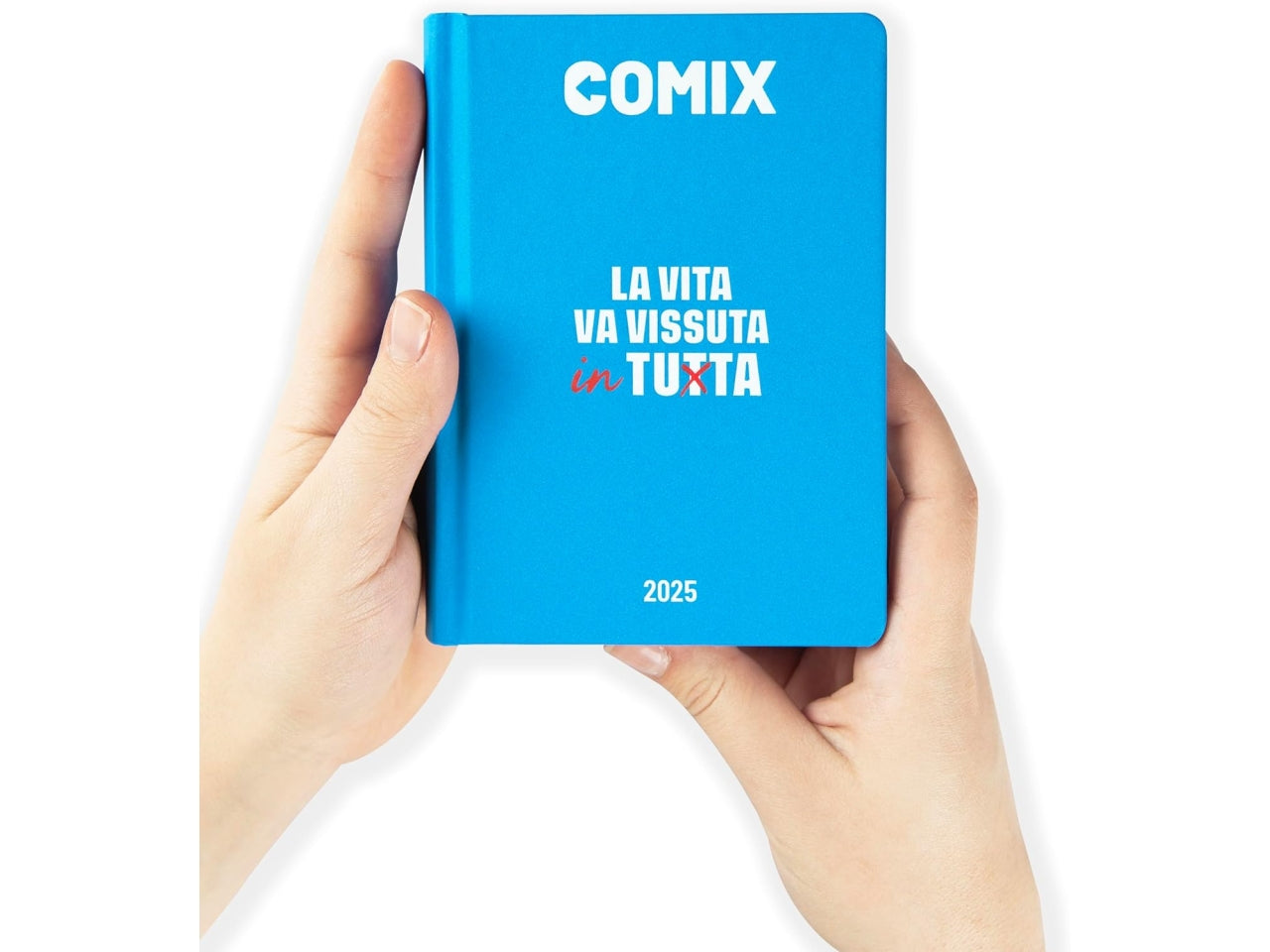 Diario agenda Comix mignon 16 mesi con copertina rigida, azzurro, anno 2024/25, 9x12,5 cm