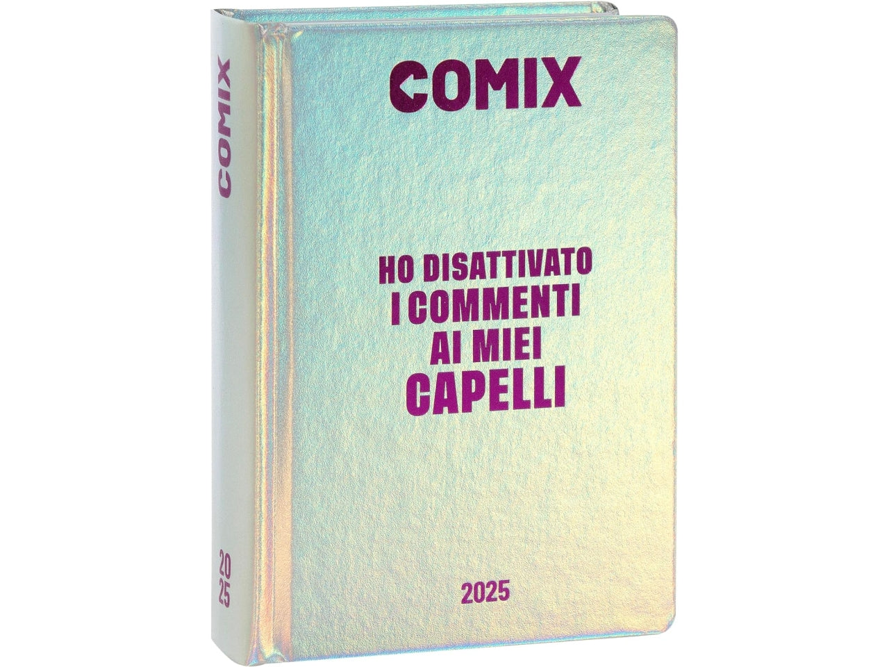 Diario agenda Comix mignon 16 mesi con copertina rigida iridescente, anno 2024/25, 9x12,5 cm