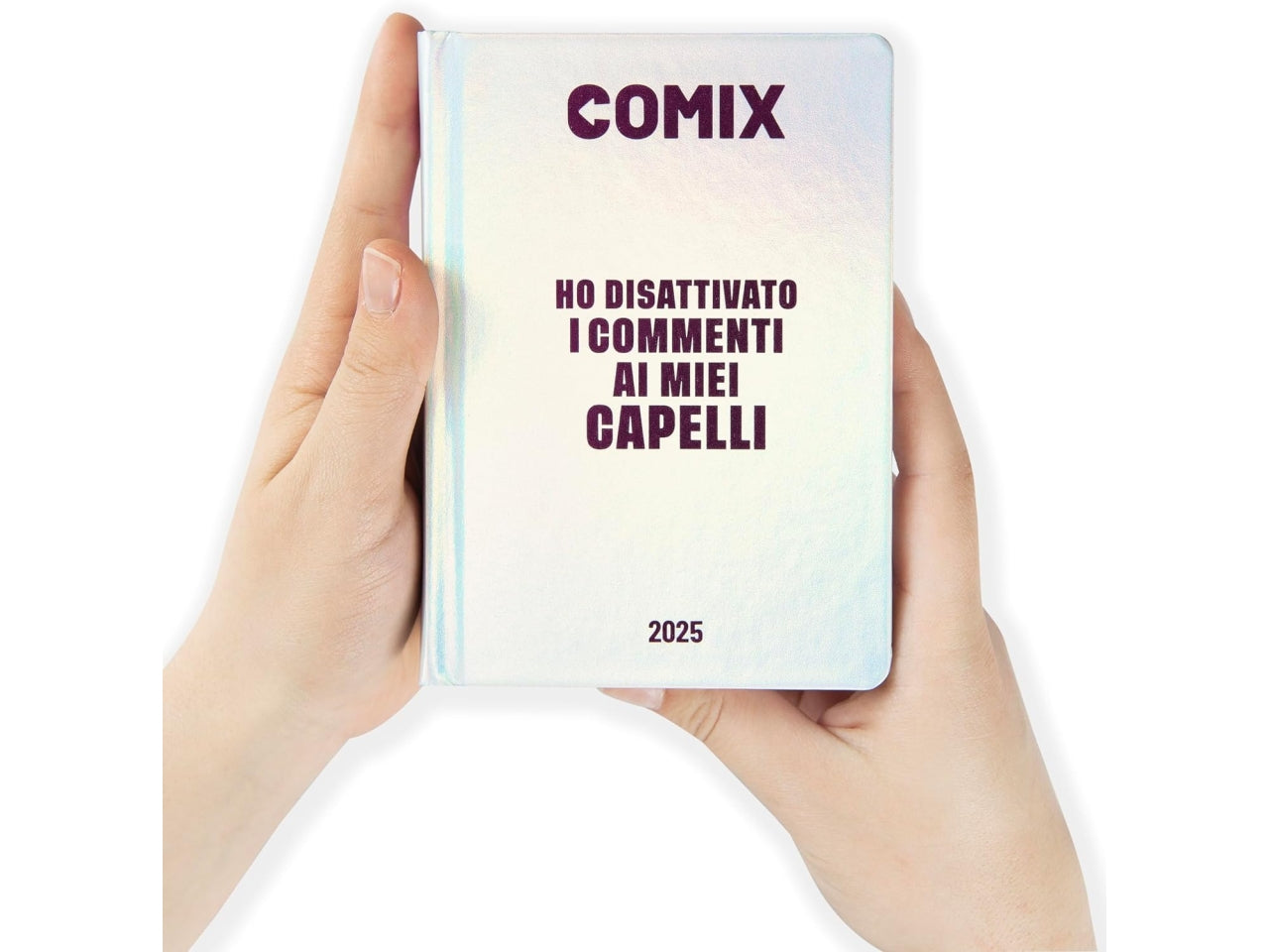 Diario agenda Comix mignon 16 mesi con copertina rigida iridescente, anno 2024/25, 9x12,5 cm