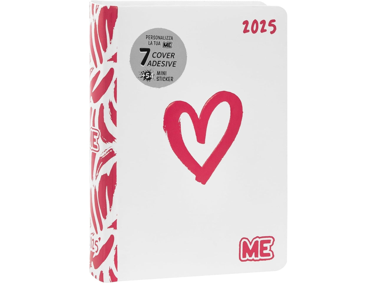 Diario agenda Me Love classic bianco medium, 16 mesi 2024/25, 12x16,5 cm - Franco Panini