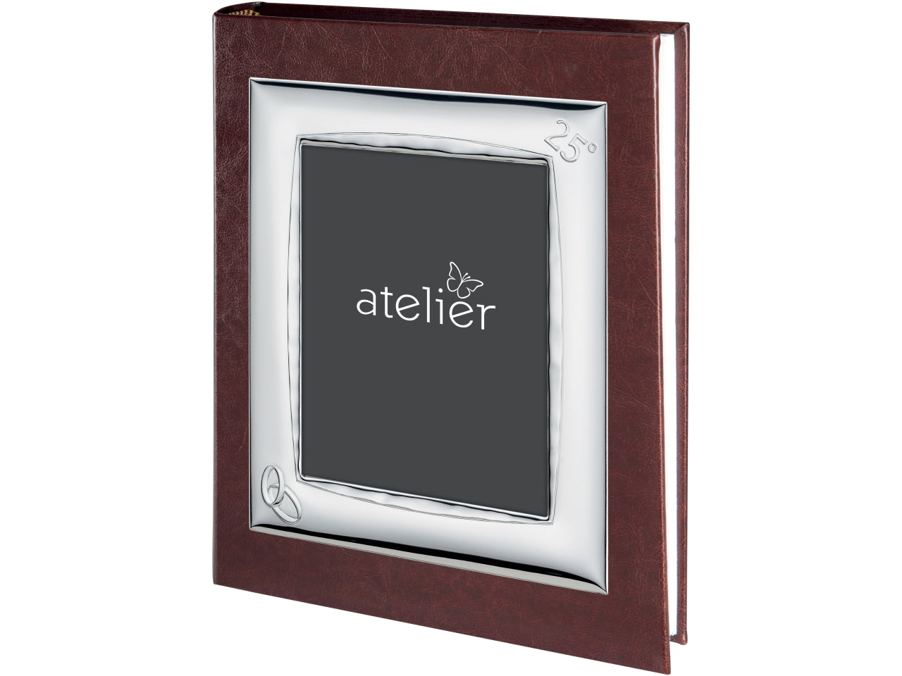 Album in pelle marrone 25x30cm con porta foto 13x18cm
