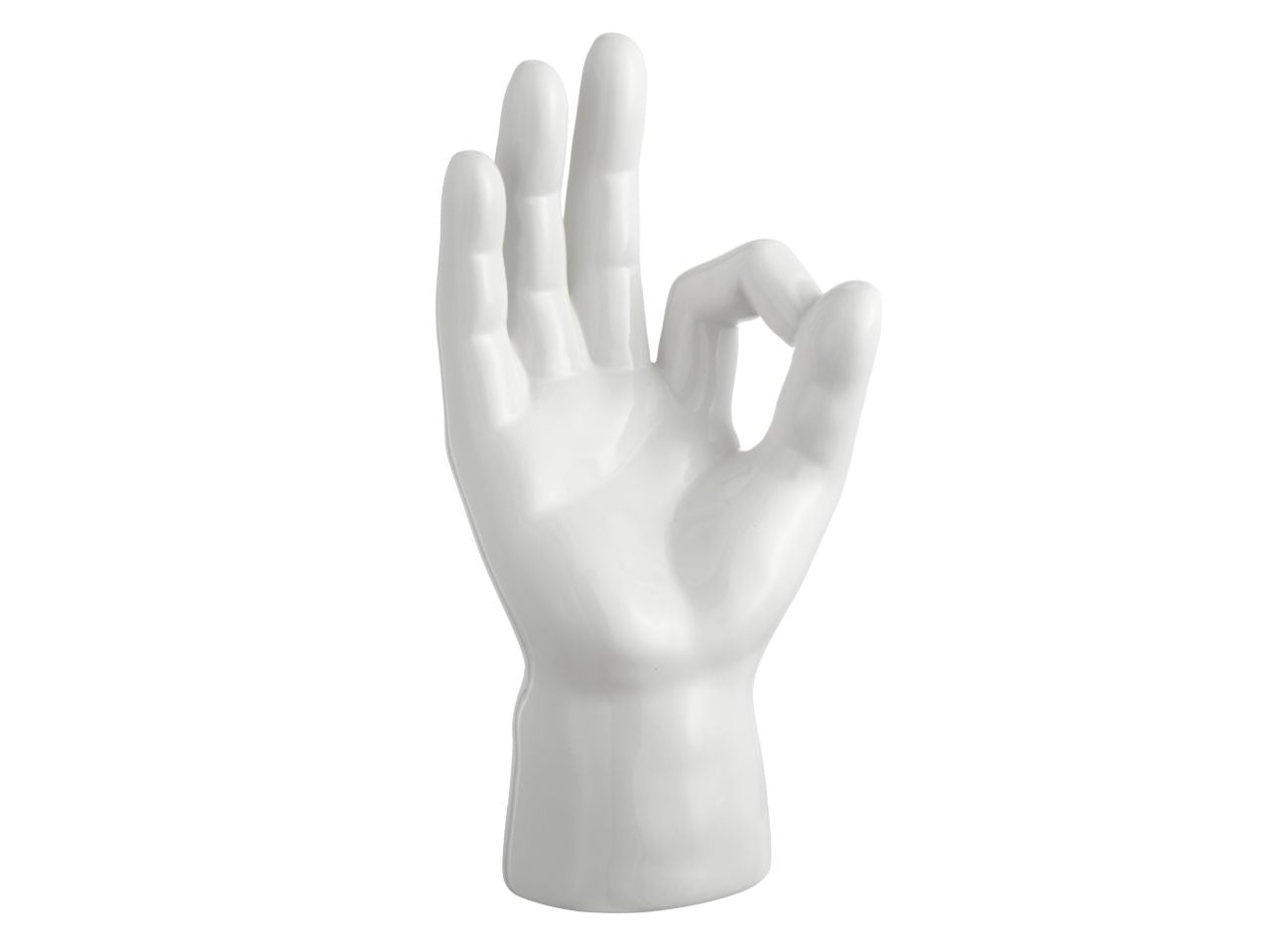 Mano okay bianco decorazione in ceramica