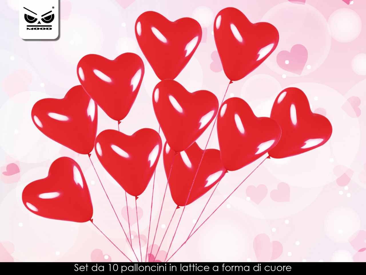 Palloncini ub lattice a forma di cuore rossi confezione da 10 pezzi