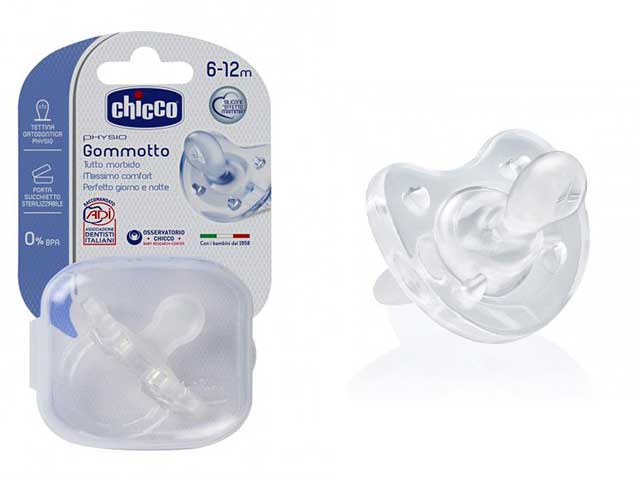 Chicco PhysioForma Ciuccio Silicone Trasparente 6-16 Mesi