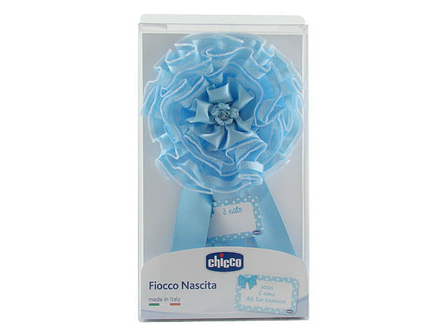 Chicco Fiocco Nascita Bimbo con Nome Azzurro Coccarda Personalizzabile