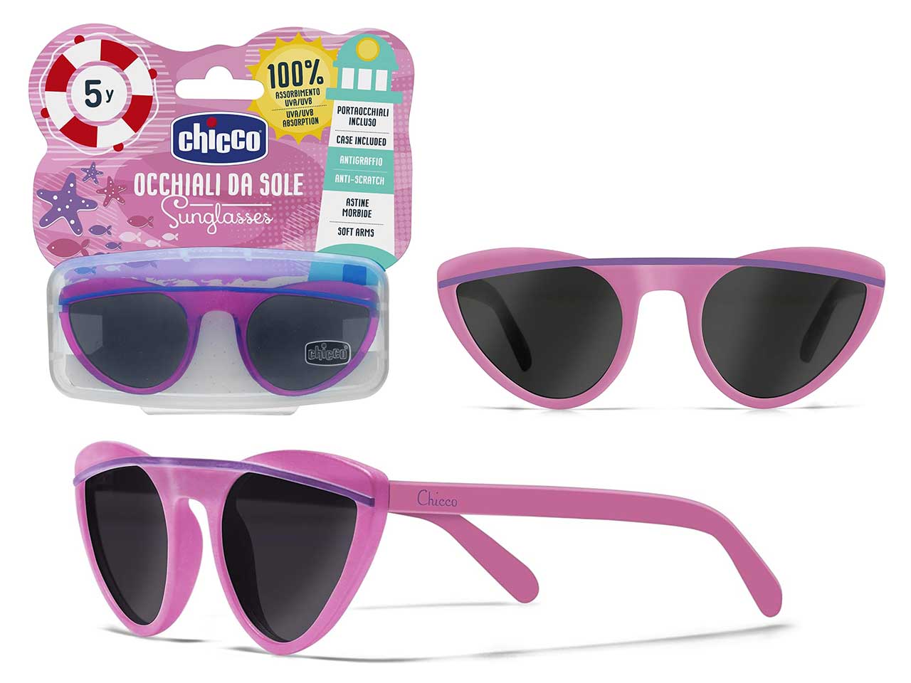 Occhiali da sole Chicco rosa per bambine di 5+ anni