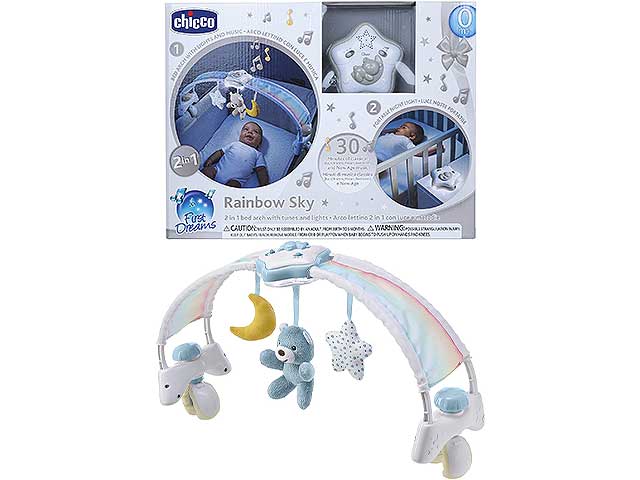 Chicco Rainbow Sky Arco Blu Lettino Arco con Luce Notturna e Musica