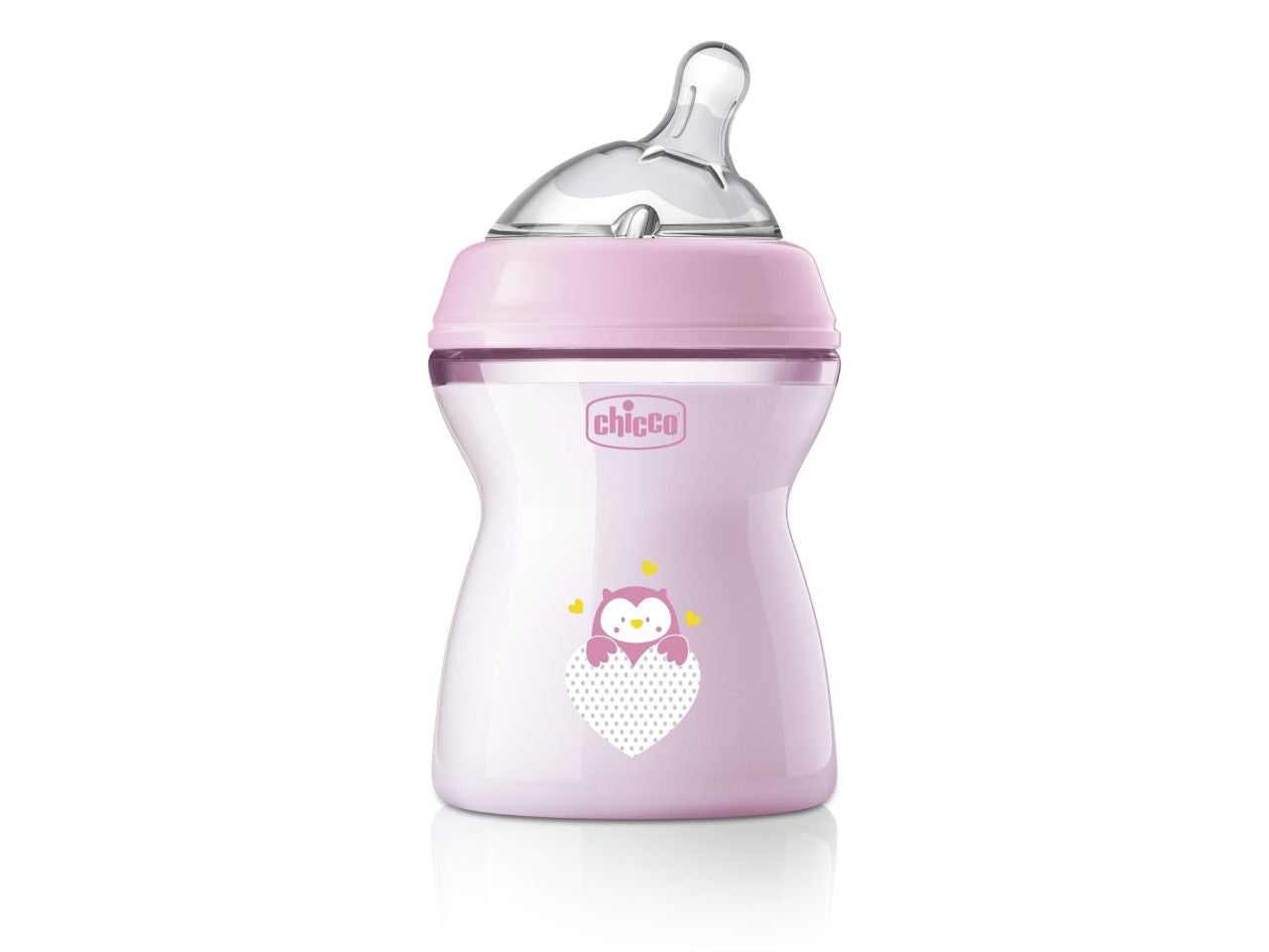 Chicco Natural Feeling Biberon Anticolica 2 Mesi+ da 250 ml con Tettarella in Silicone Rosa