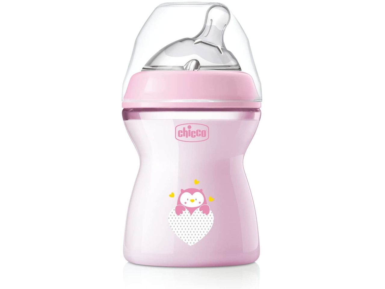 Chicco Natural Feeling Biberon Anticolica 2 Mesi+ da 250 ml con Tettarella in Silicone Rosa