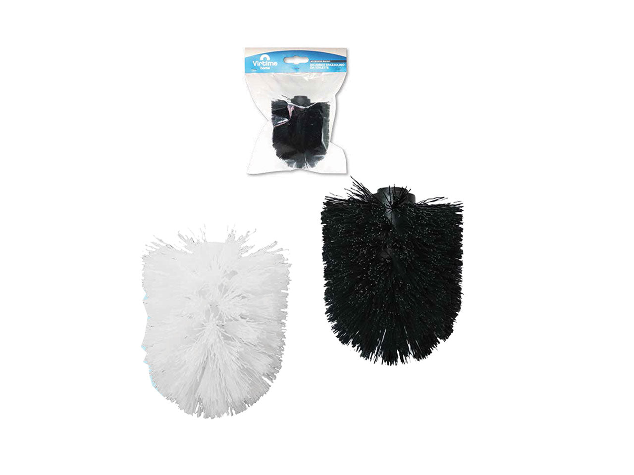 Ricambio testata spazzolino in plastica bianco e nero - Virtime