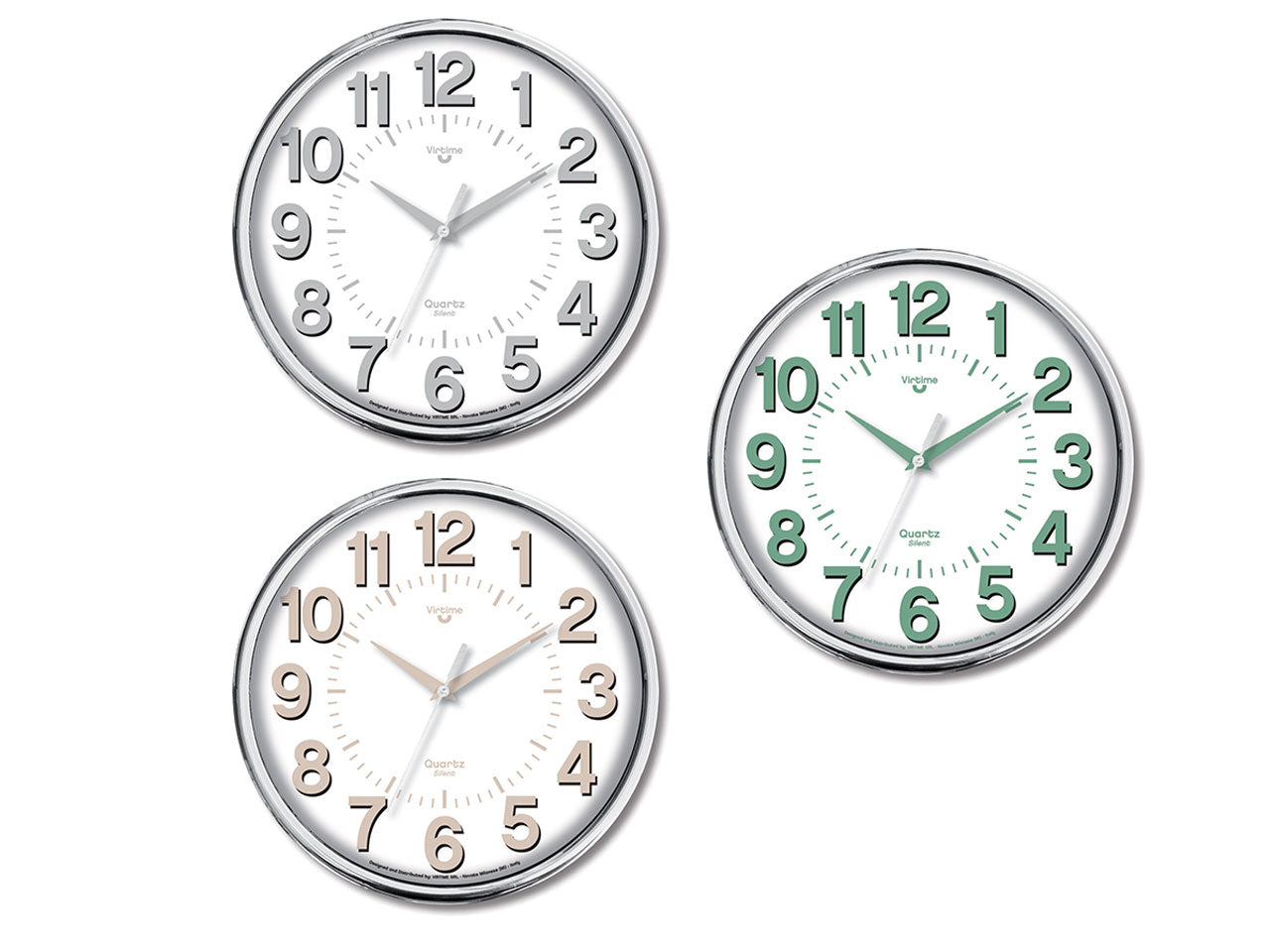 Orologio da parete in abs tondo diametro 25,4cm con movimento silenzioso
