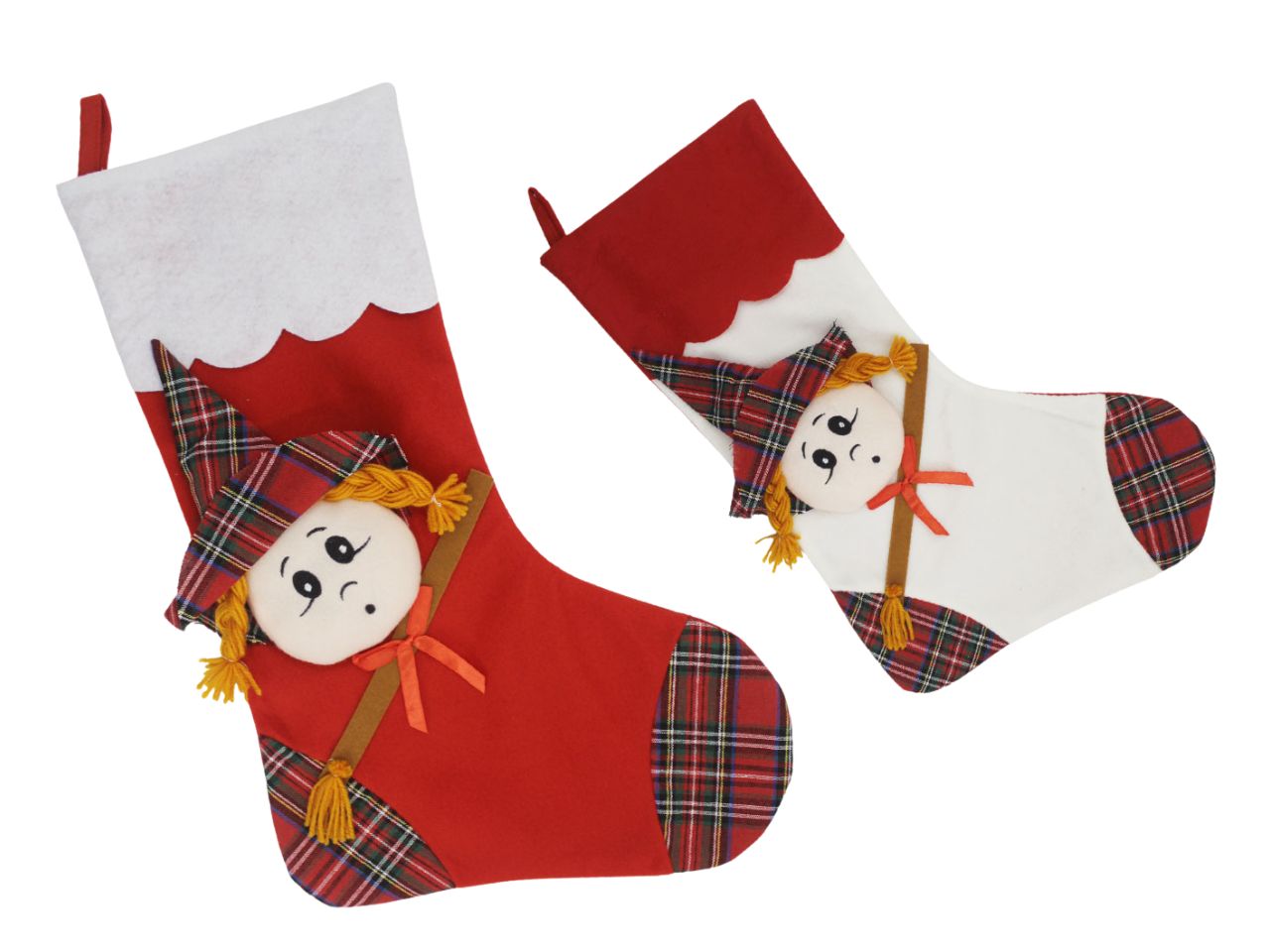 Calza in tessuto con befana 55cm assortita